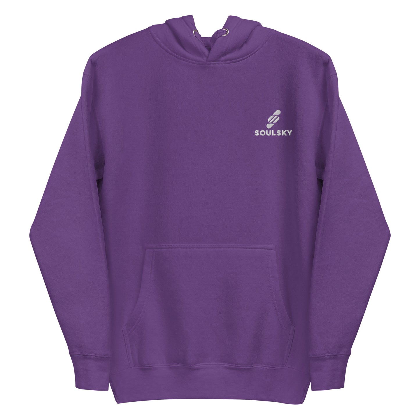 Embroidered Logo Popover Hoodie - Purple