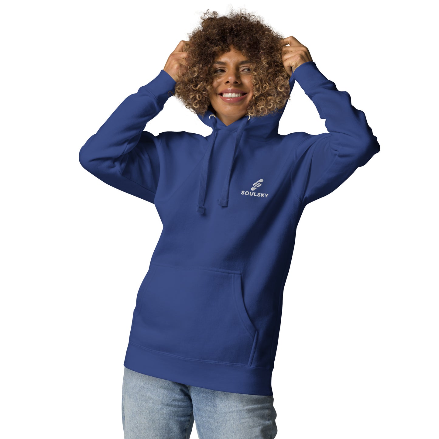 Embroidered Logo Popover Hoodie - Royal Blue