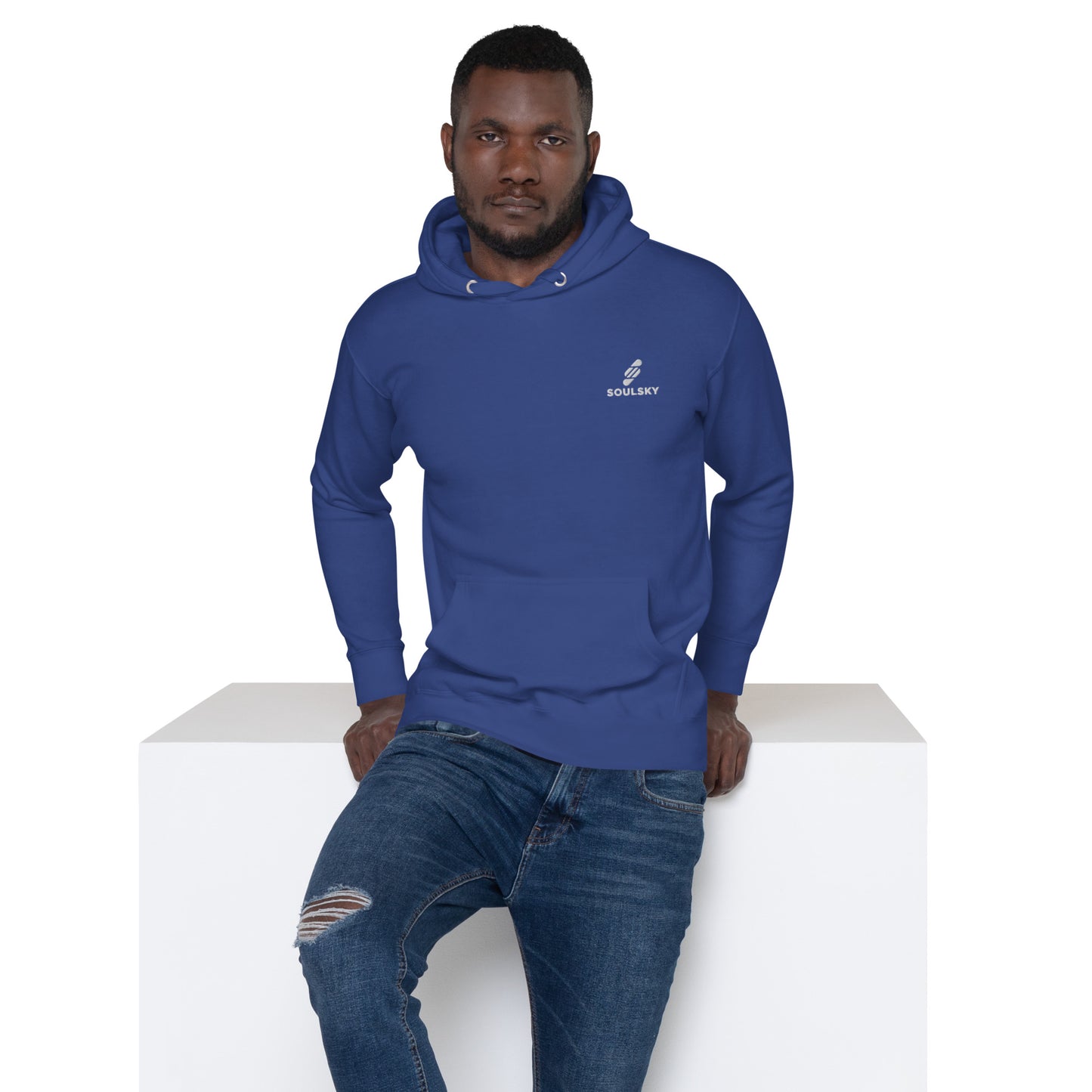 Embroidered Logo Popover Hoodie - Royal Blue