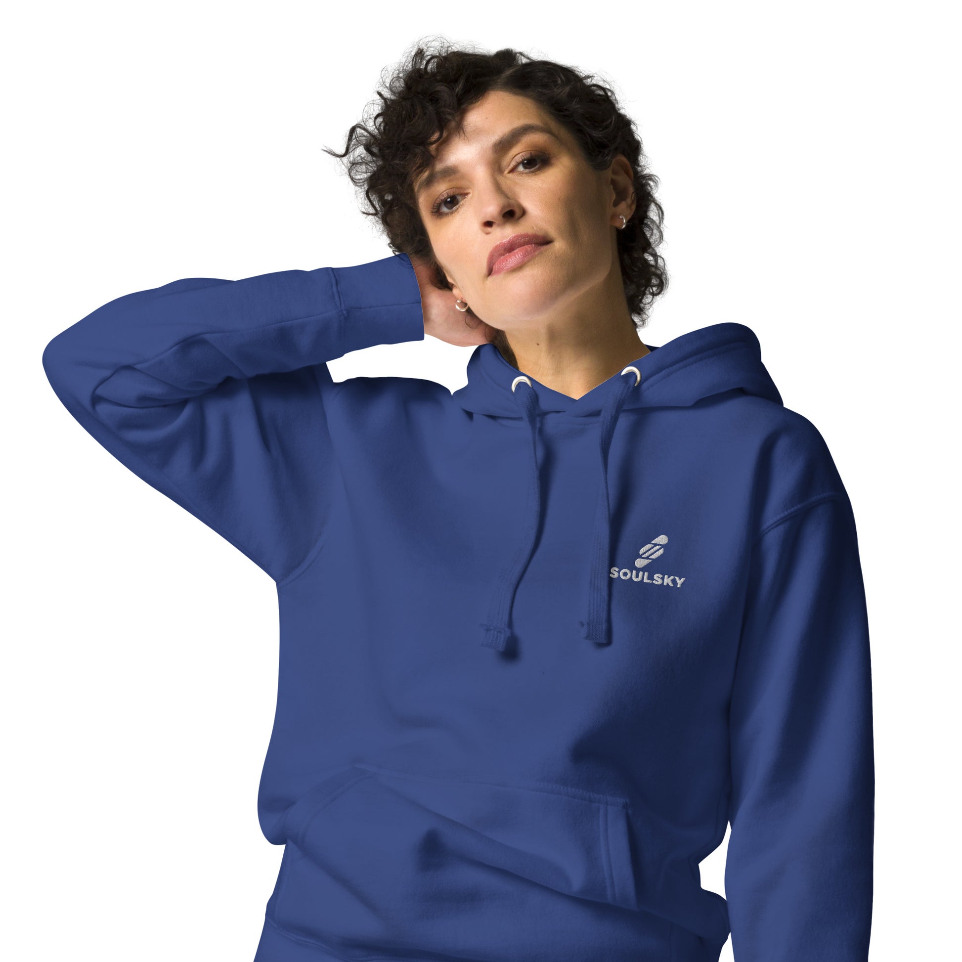 Embroidered Logo Popover Hoodie - Royal Blue - SOULSKY