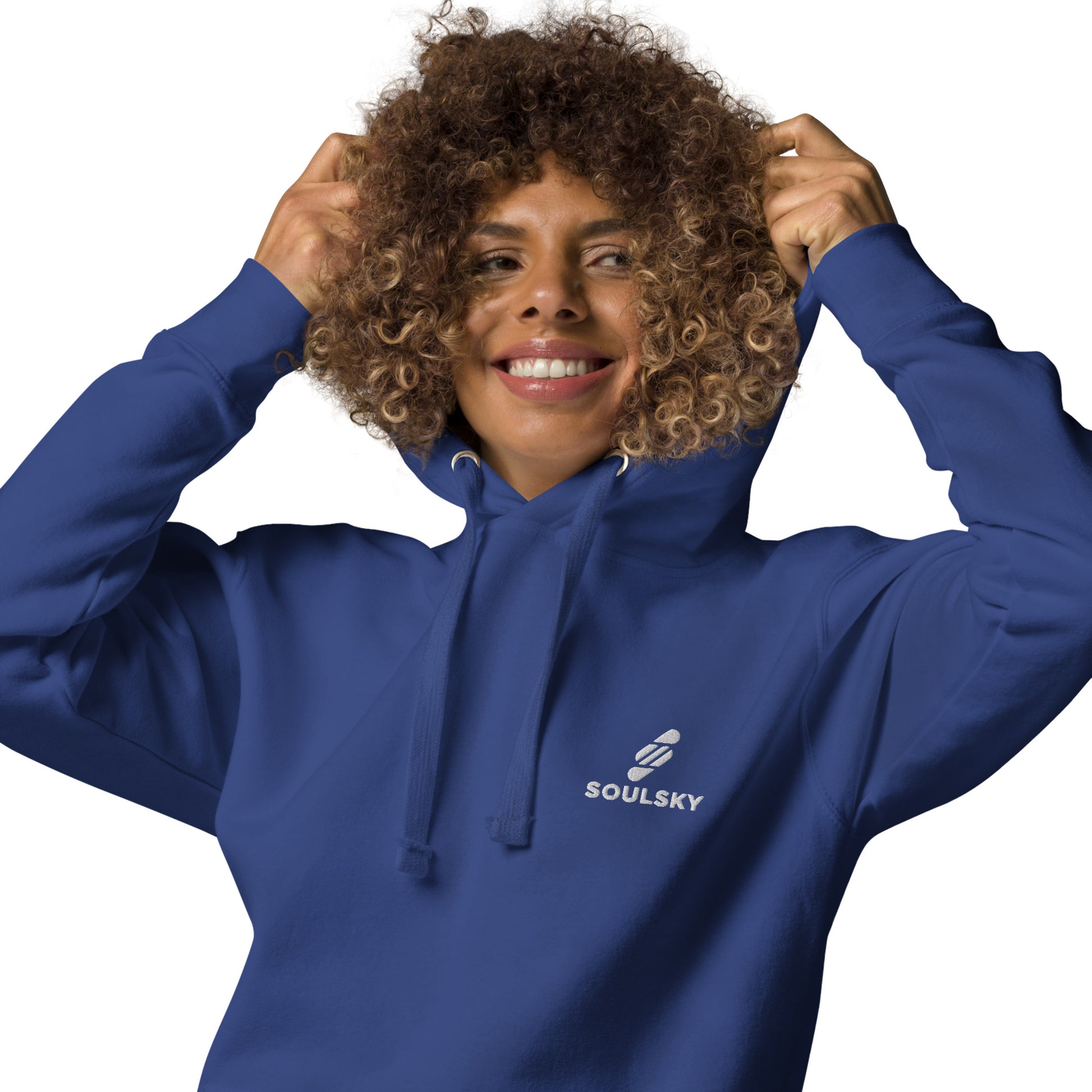Embroidered Logo Popover Hoodie - Royal Blue - SOULSKY