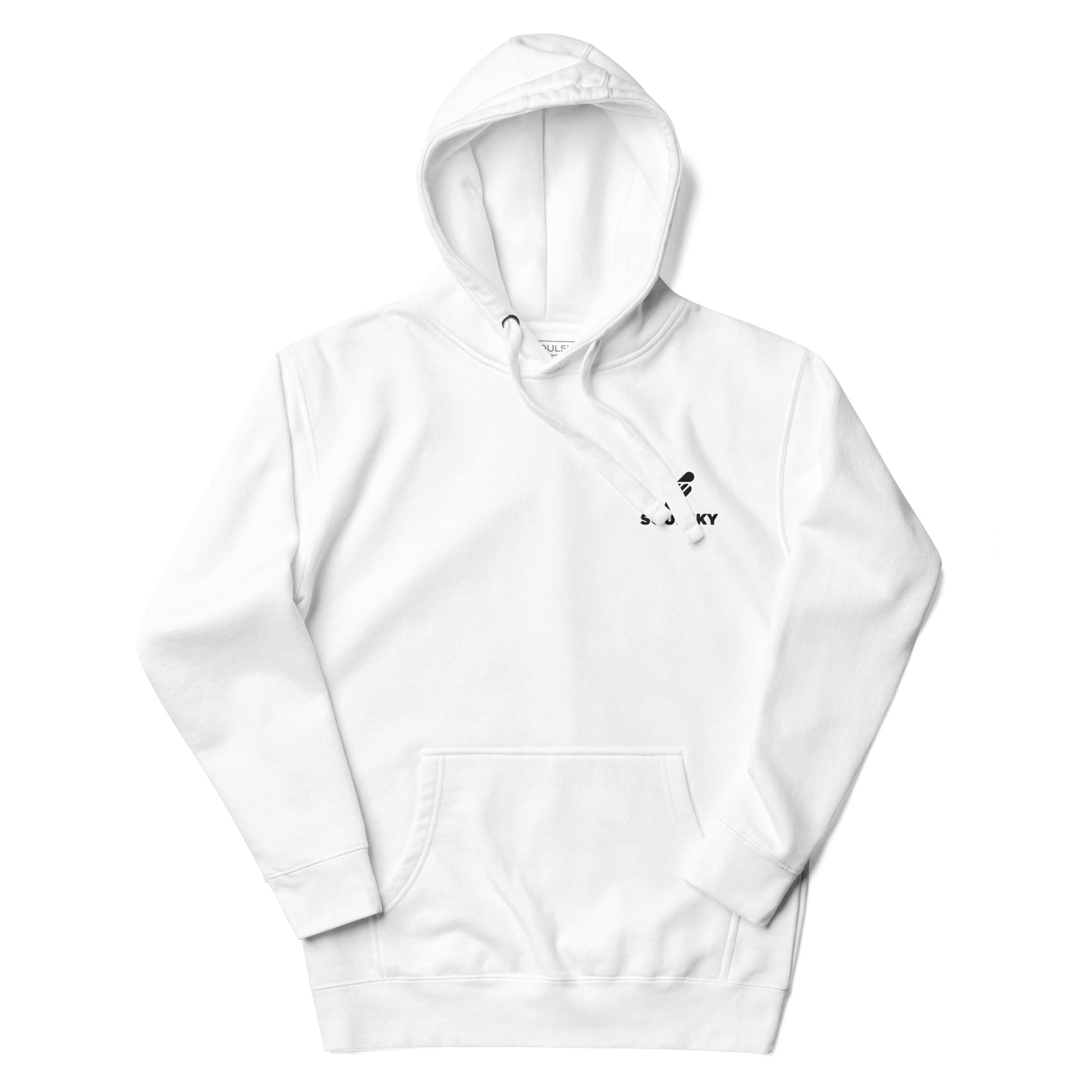 Embroidered Logo Popover Hoodie - White - SOULSKY