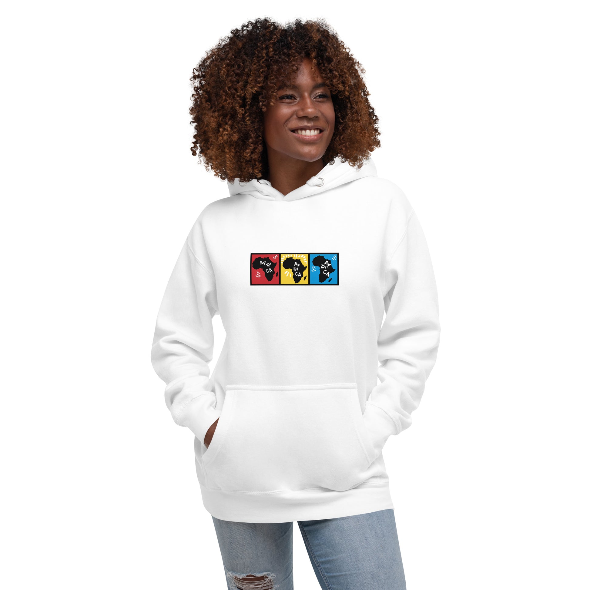 AFRICA PRIMARY Hoodie (White) - SOULSKY