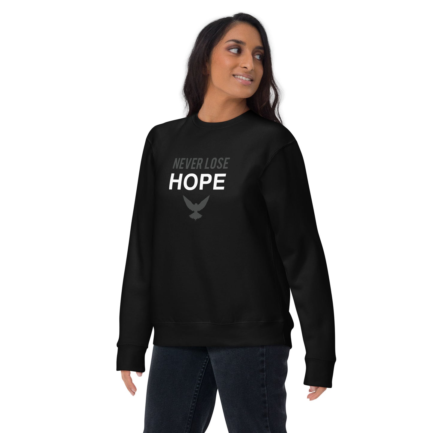 NEVER LOSE HOPE Sweatshirt (Gray on Black)