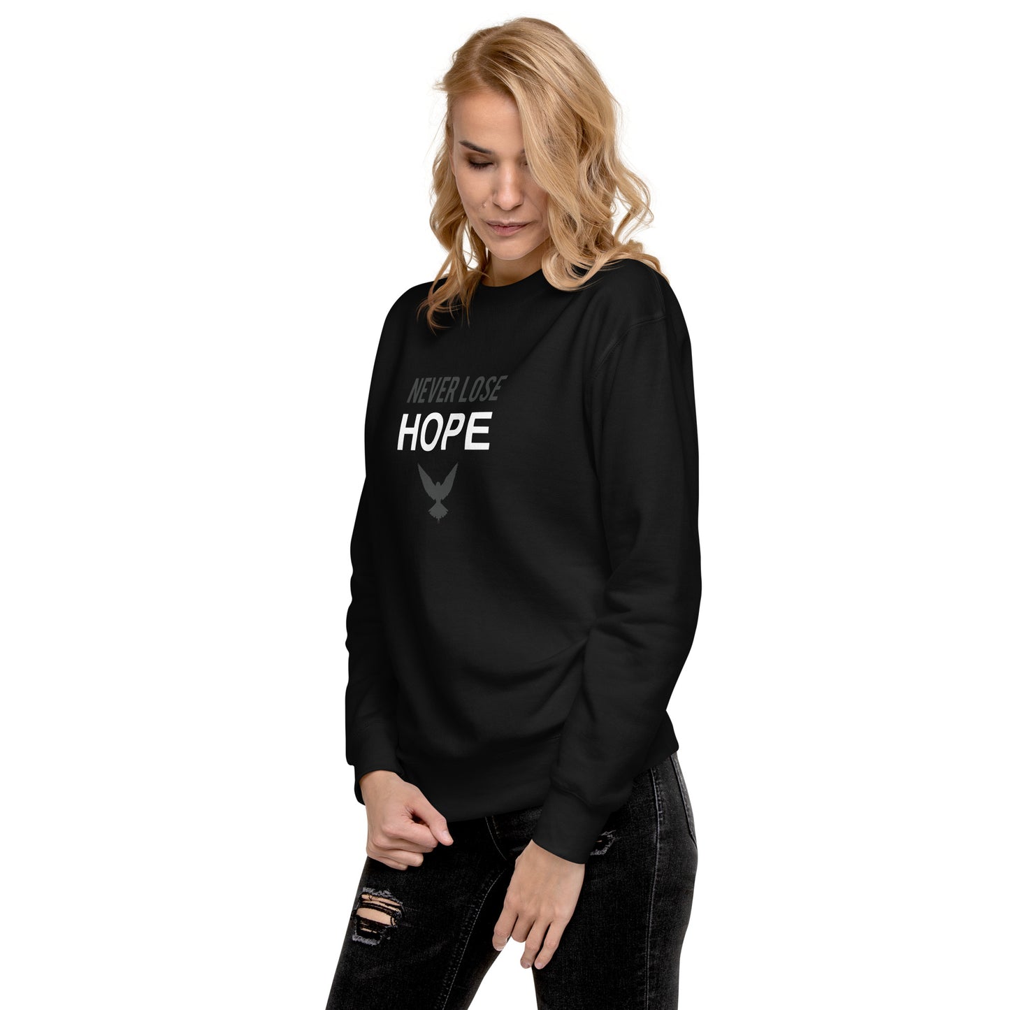 NEVER LOSE HOPE Sweatshirt (Gray on Black)