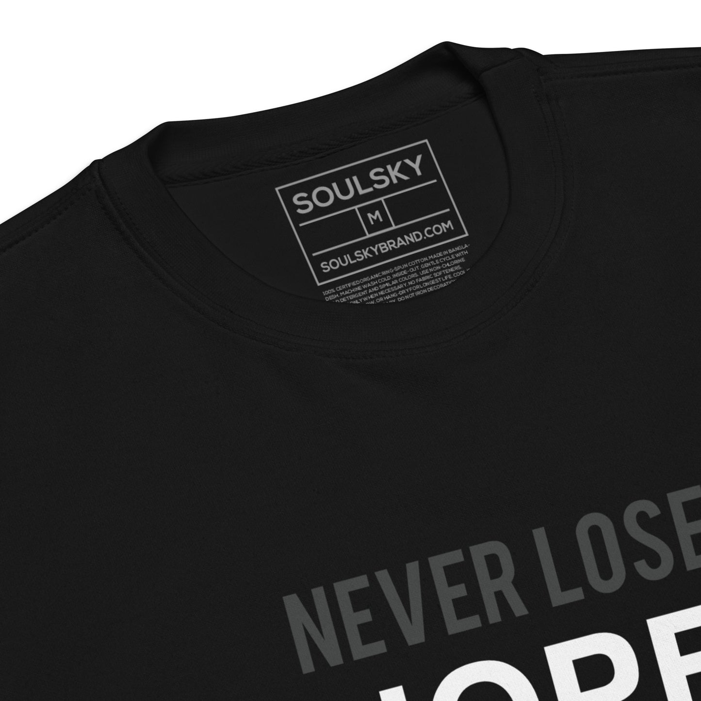 NEVER LOSE HOPE Sweatshirt (Gray on Black)