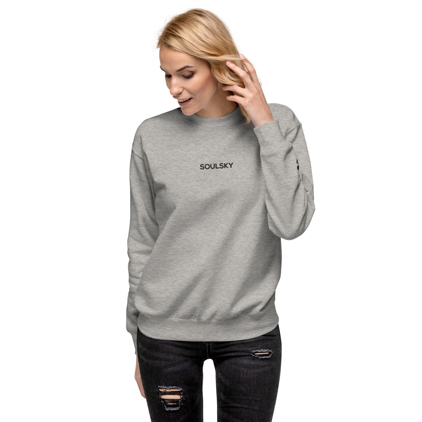 SOULSKY Classic Crew Sweatshirt - Light Gray