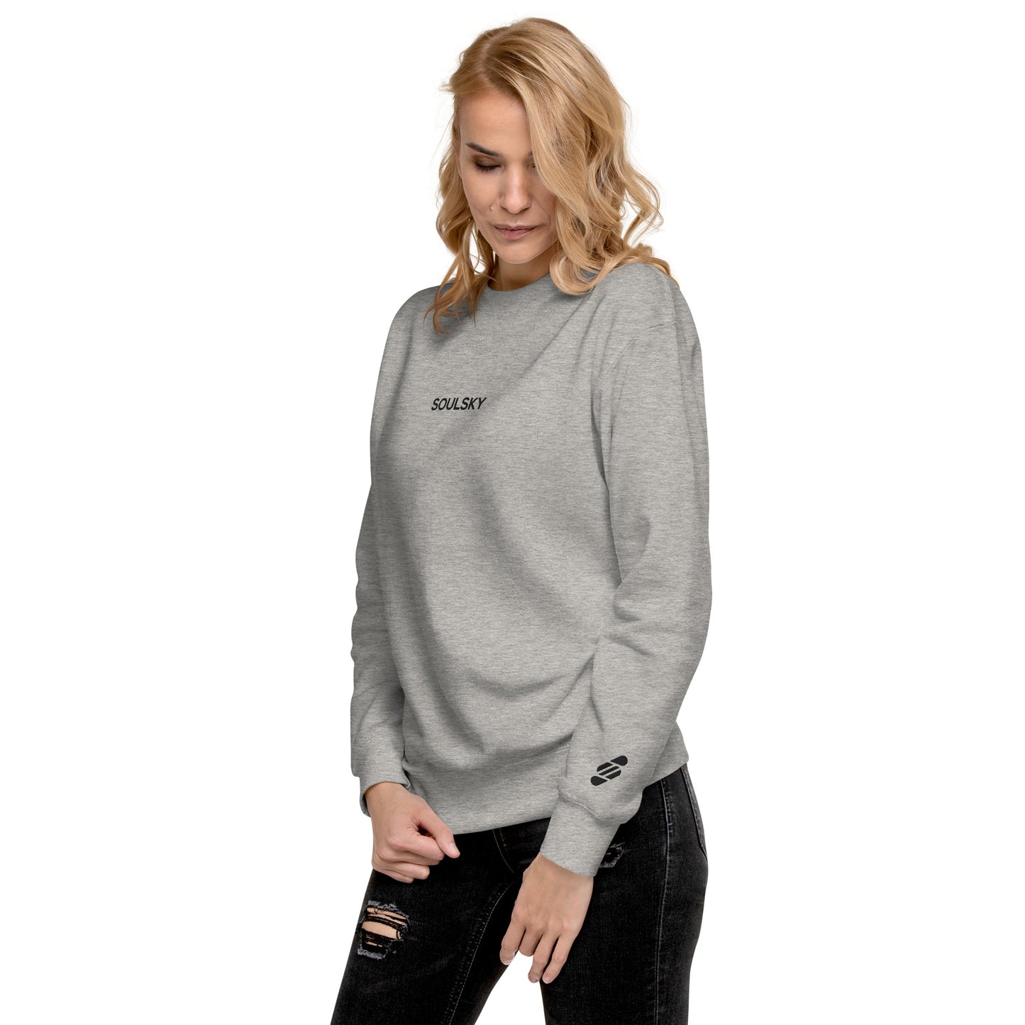 SOULSKY Classic Crew Sweatshirt - Light Gray
