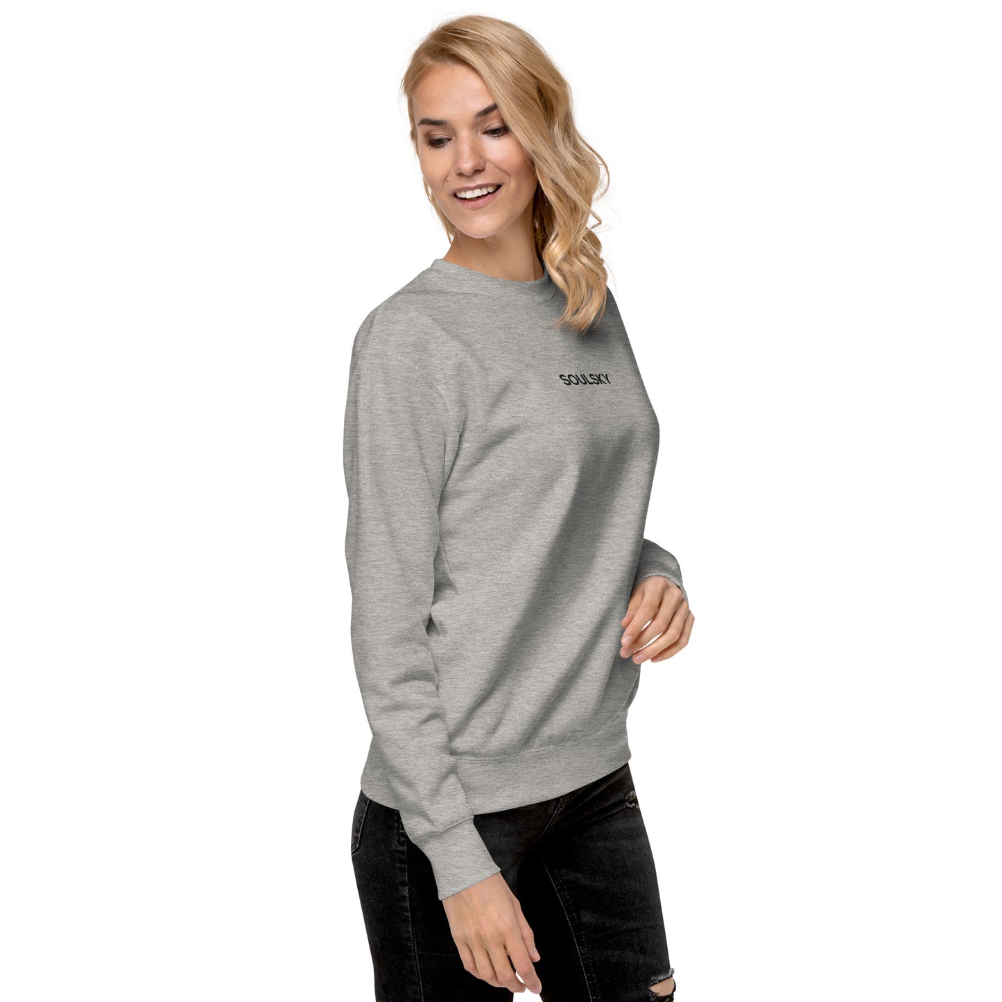 SOULSKY Classic Crew Sweatshirt - Light Gray