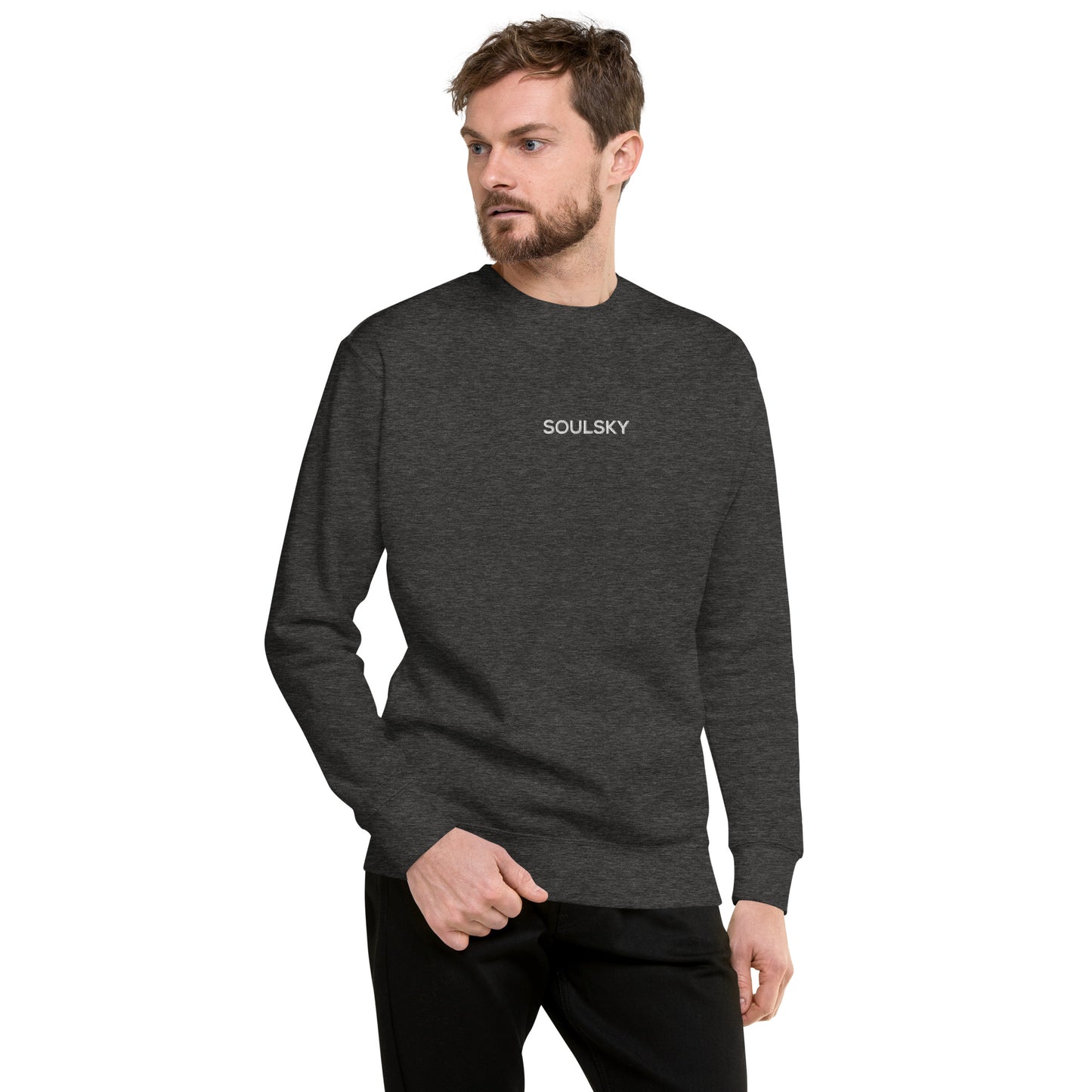 SOULSKY Classic Crew Sweatshirt - Charcoal Gray