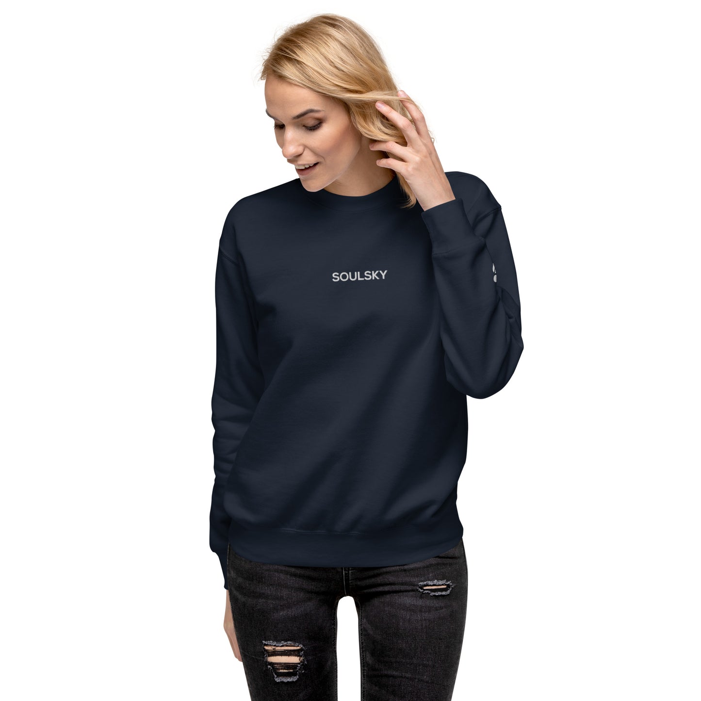 SOULSKY Classic Crew Sweatshirt - Navy Blue
