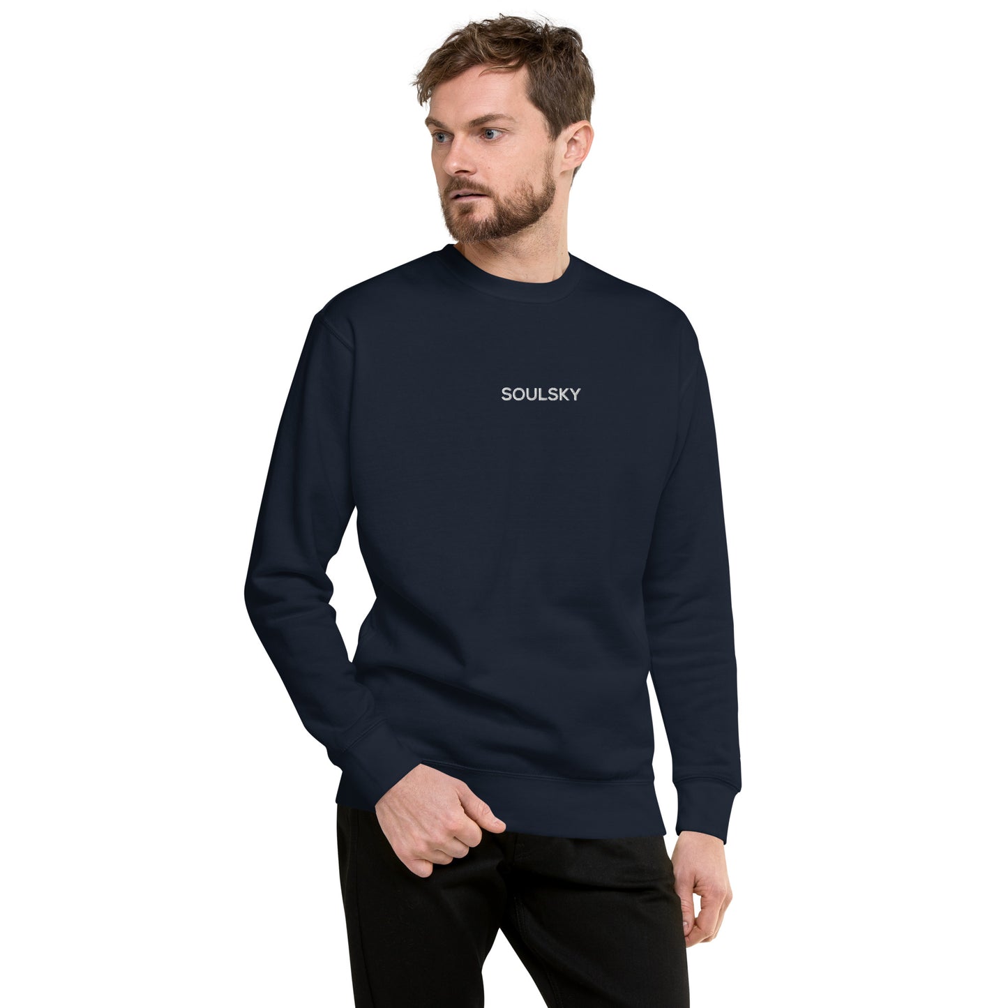 SOULSKY Classic Crew Sweatshirt - Navy Blue