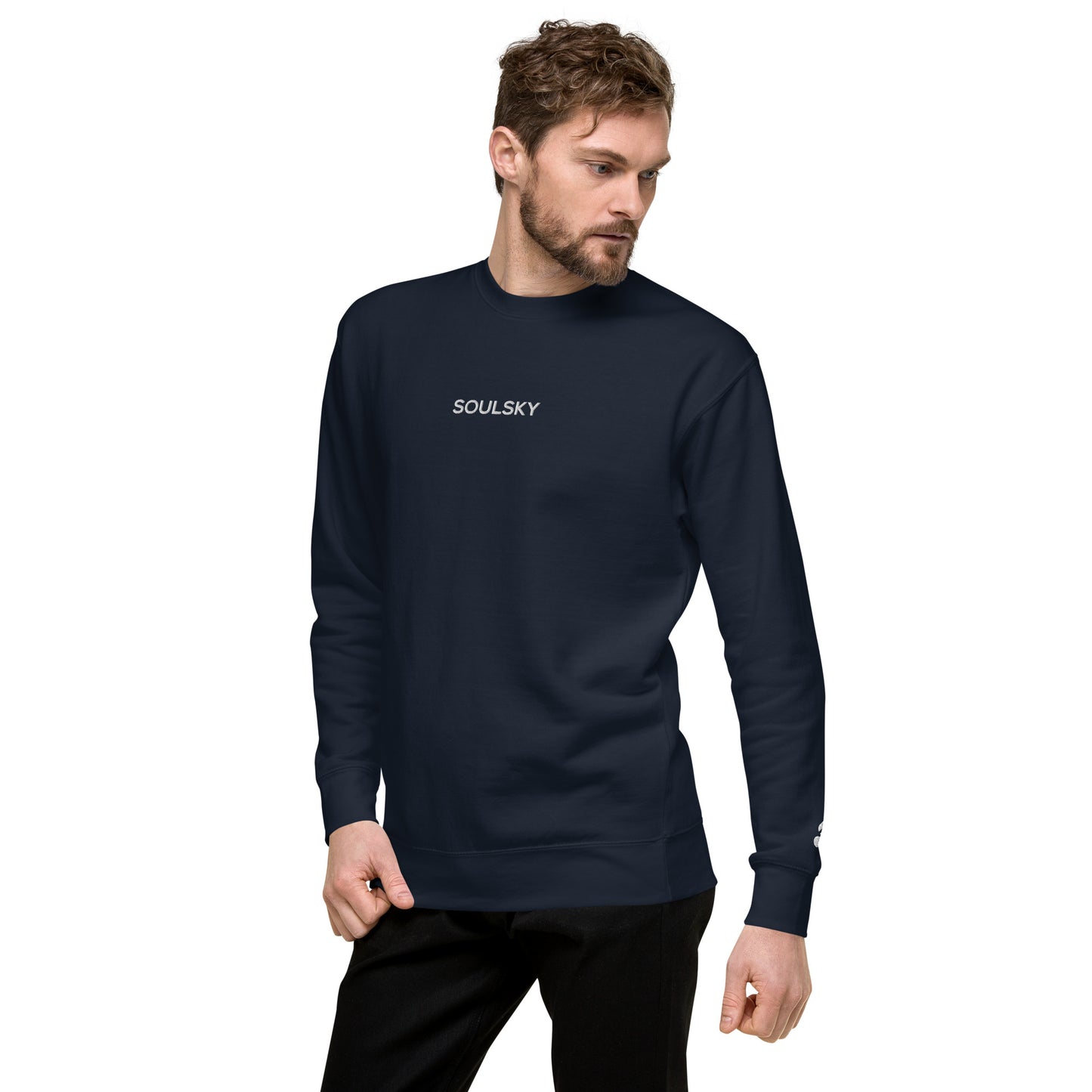 SOULSKY Classic Crew Sweatshirt - Navy Blue