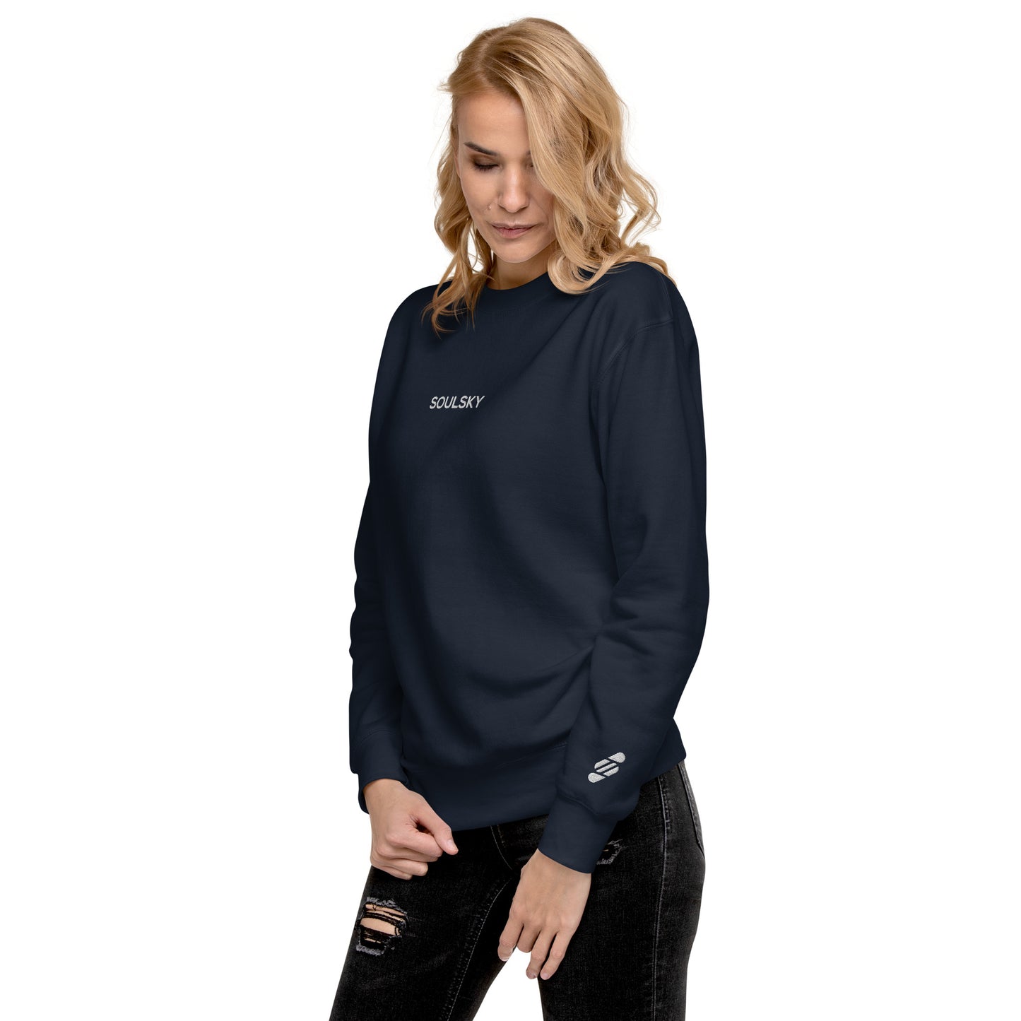 SOULSKY Classic Crew Sweatshirt - Navy Blue
