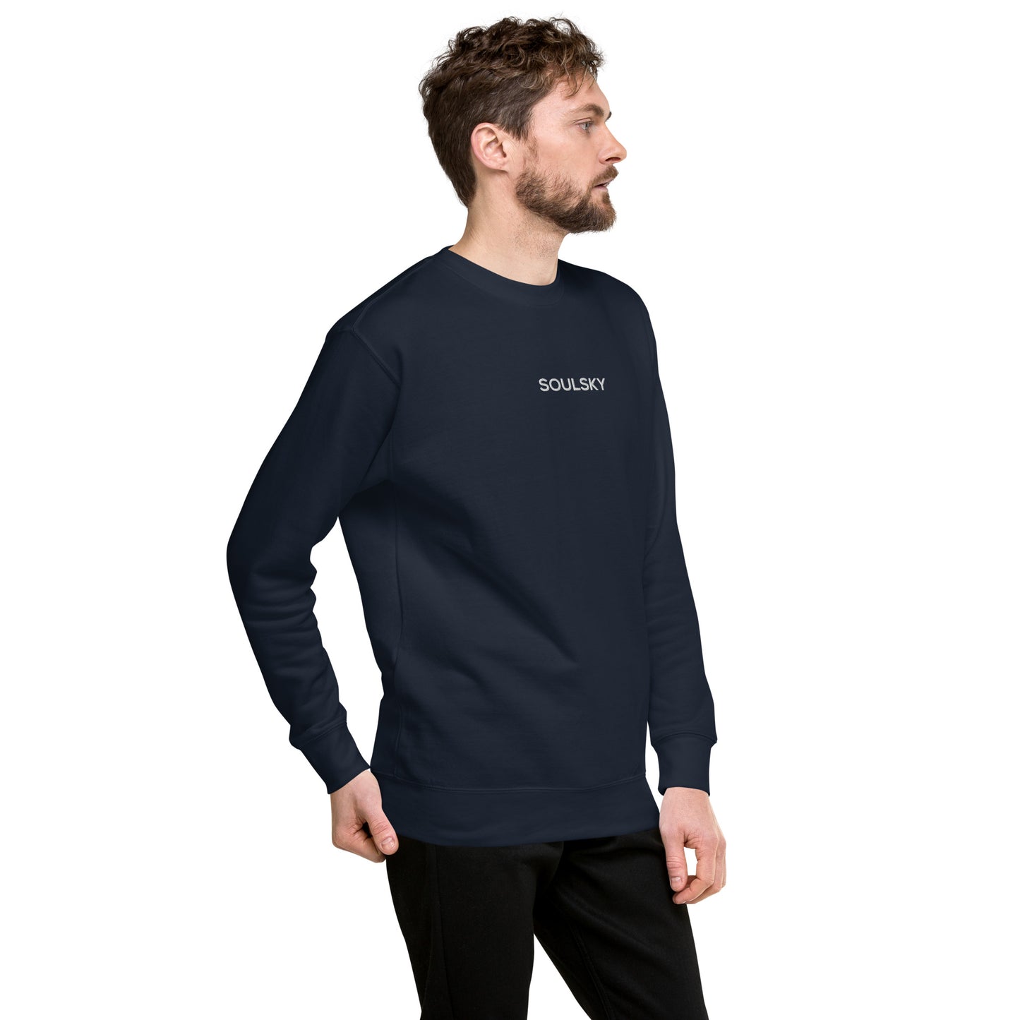 SOULSKY Classic Crew Sweatshirt - Navy Blue
