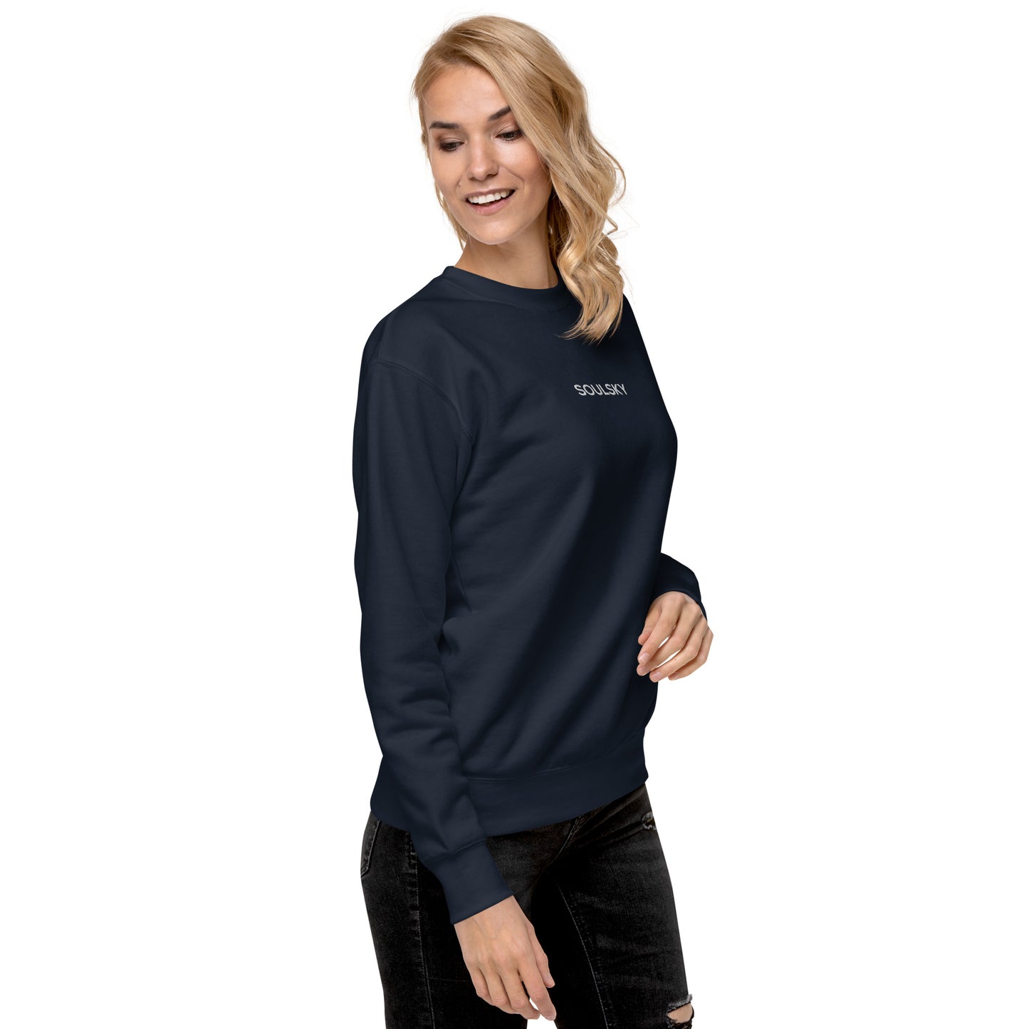 SOULSKY Classic Crew Sweatshirt - Navy Blue