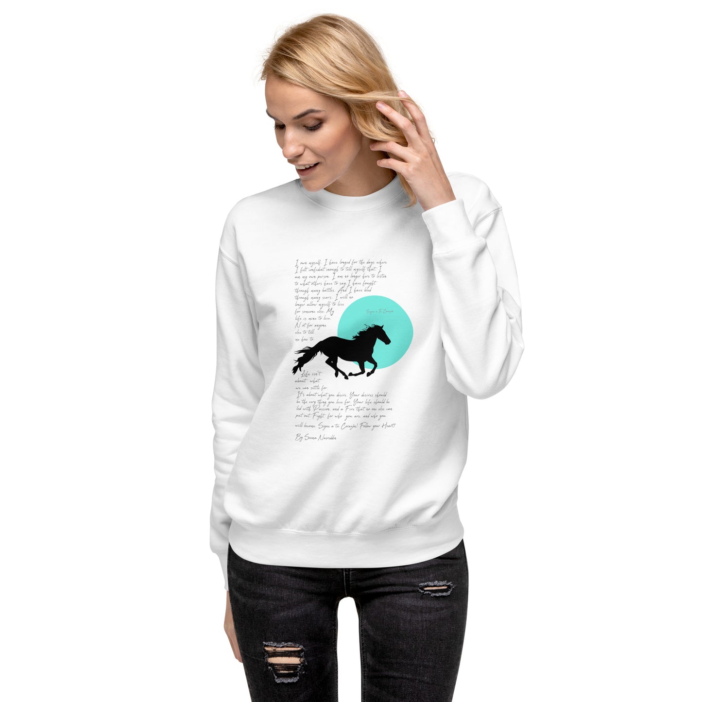 SIGUE A TU CORAZON (Follow Your Heart) Sweatshirt (White)