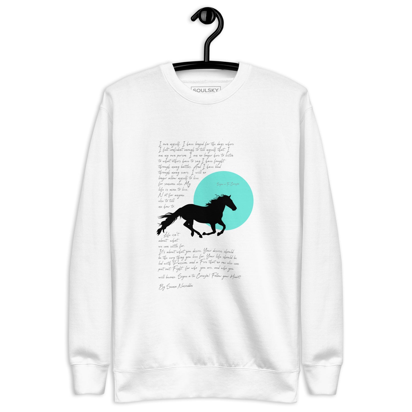 SIGUE A TU CORAZON (Follow Your Heart) Sweatshirt (White)