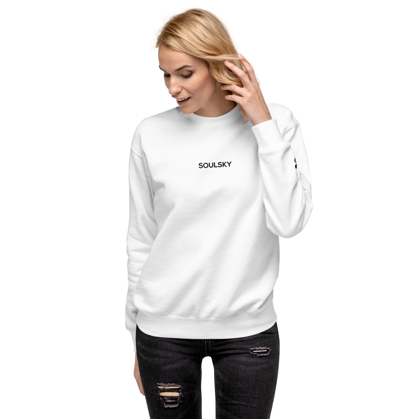 SOULSKY Classic Crew Sweatshirt - White