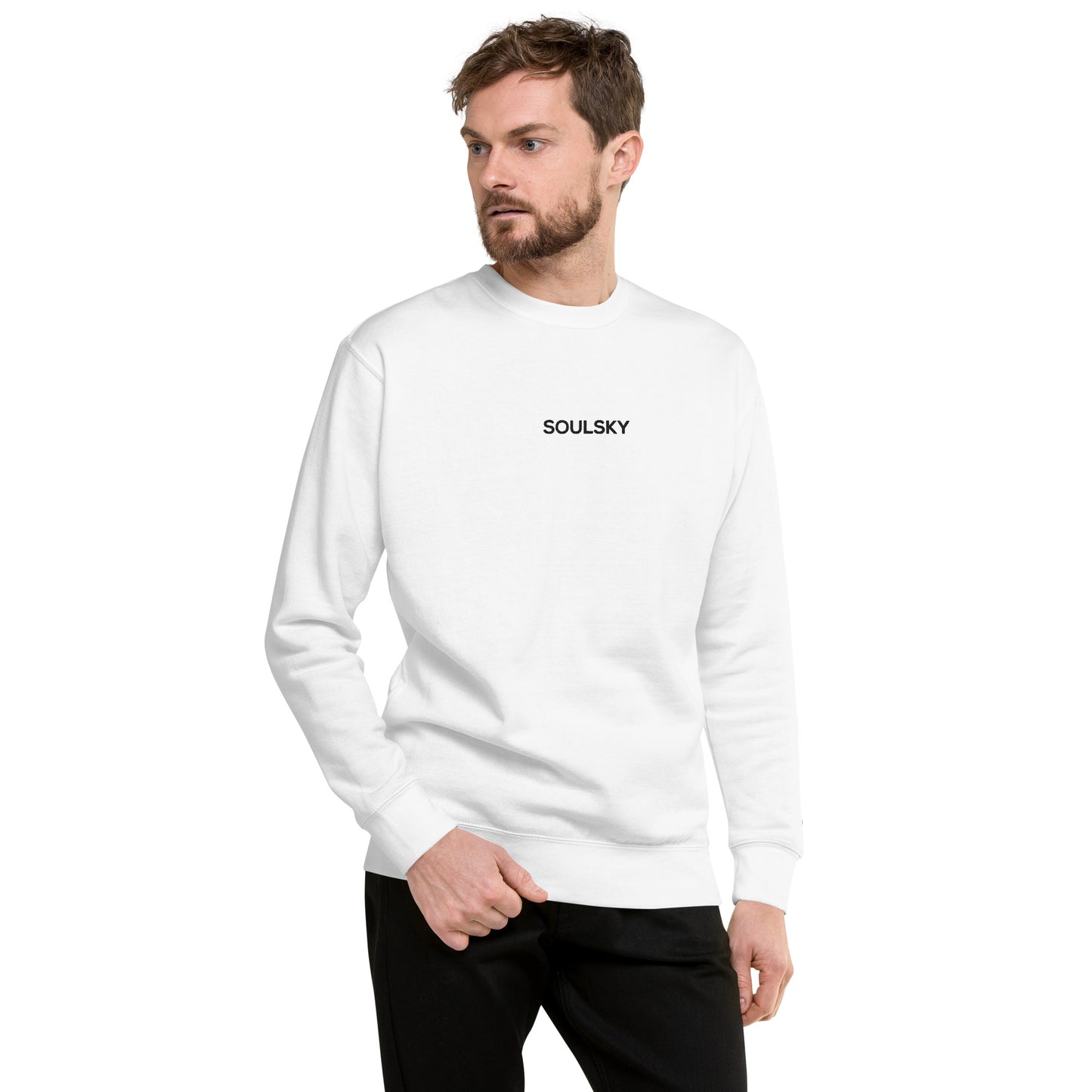 SOULSKY Classic Crew Sweatshirt - White