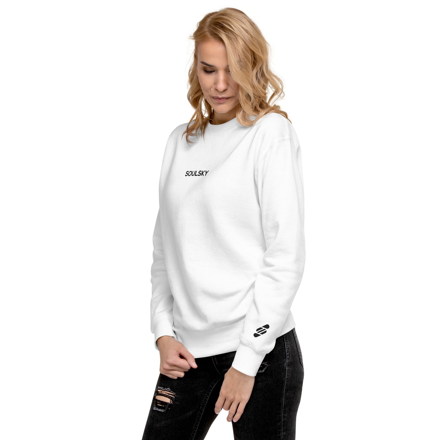 SOULSKY Classic Crew Sweatshirt - White