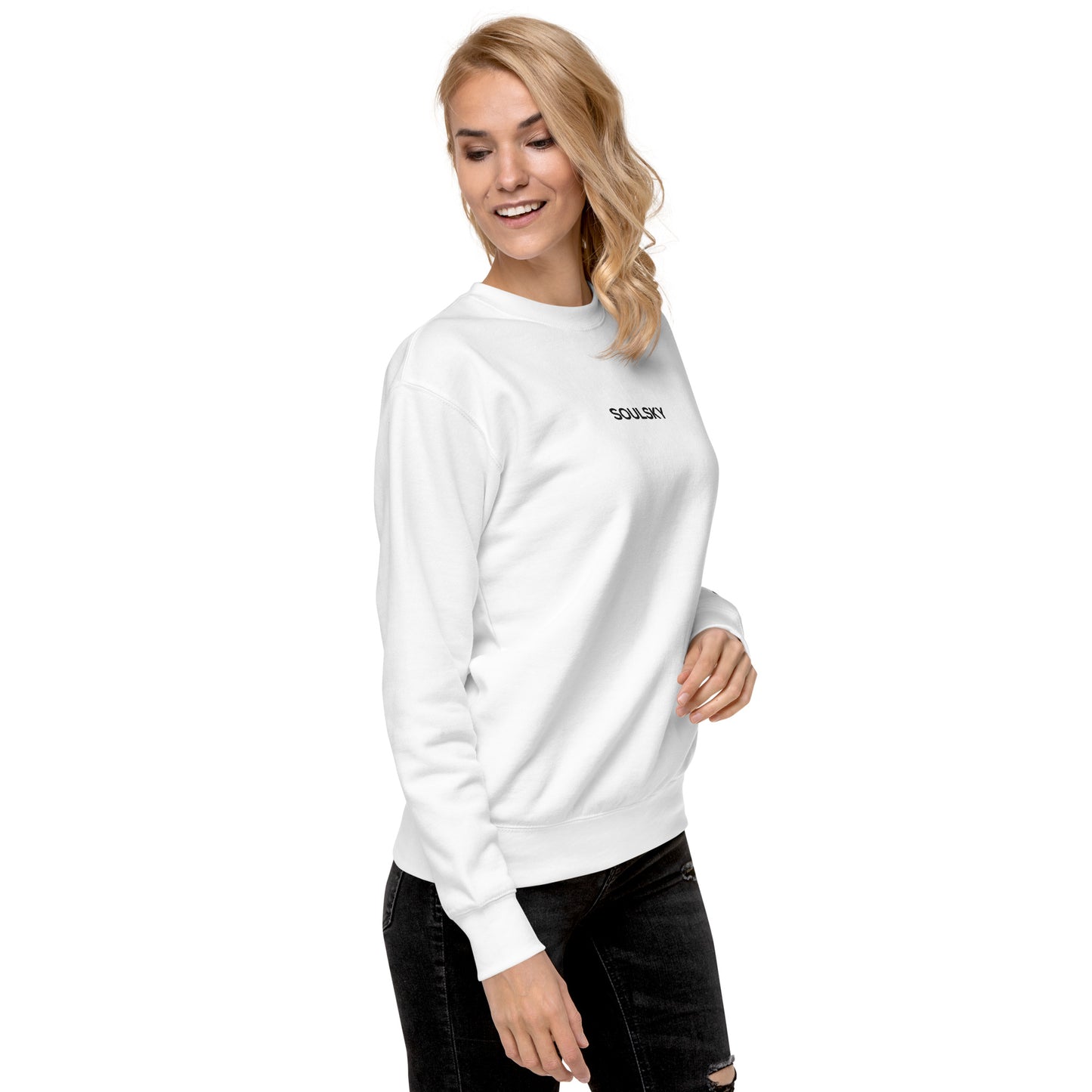 SOULSKY Classic Crew Sweatshirt - White