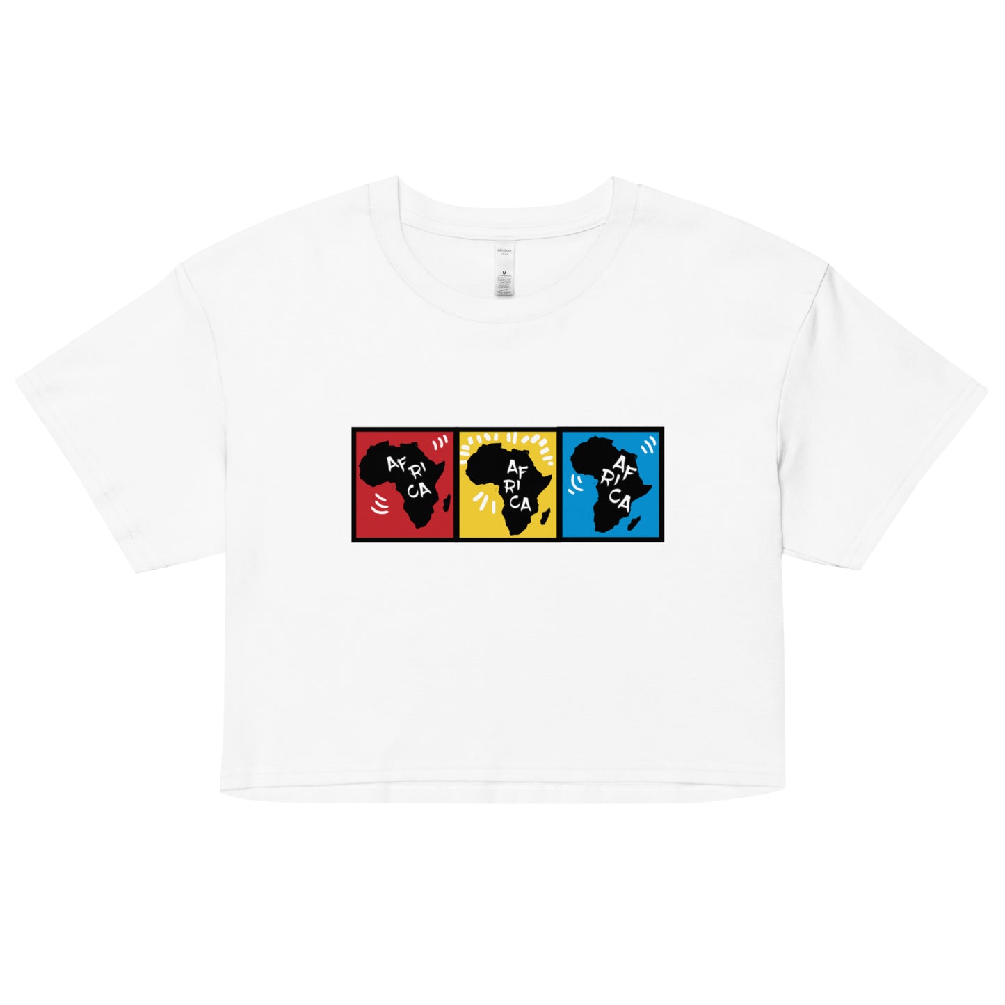 AFRICA PRIMARY Crop Top Tee (White)