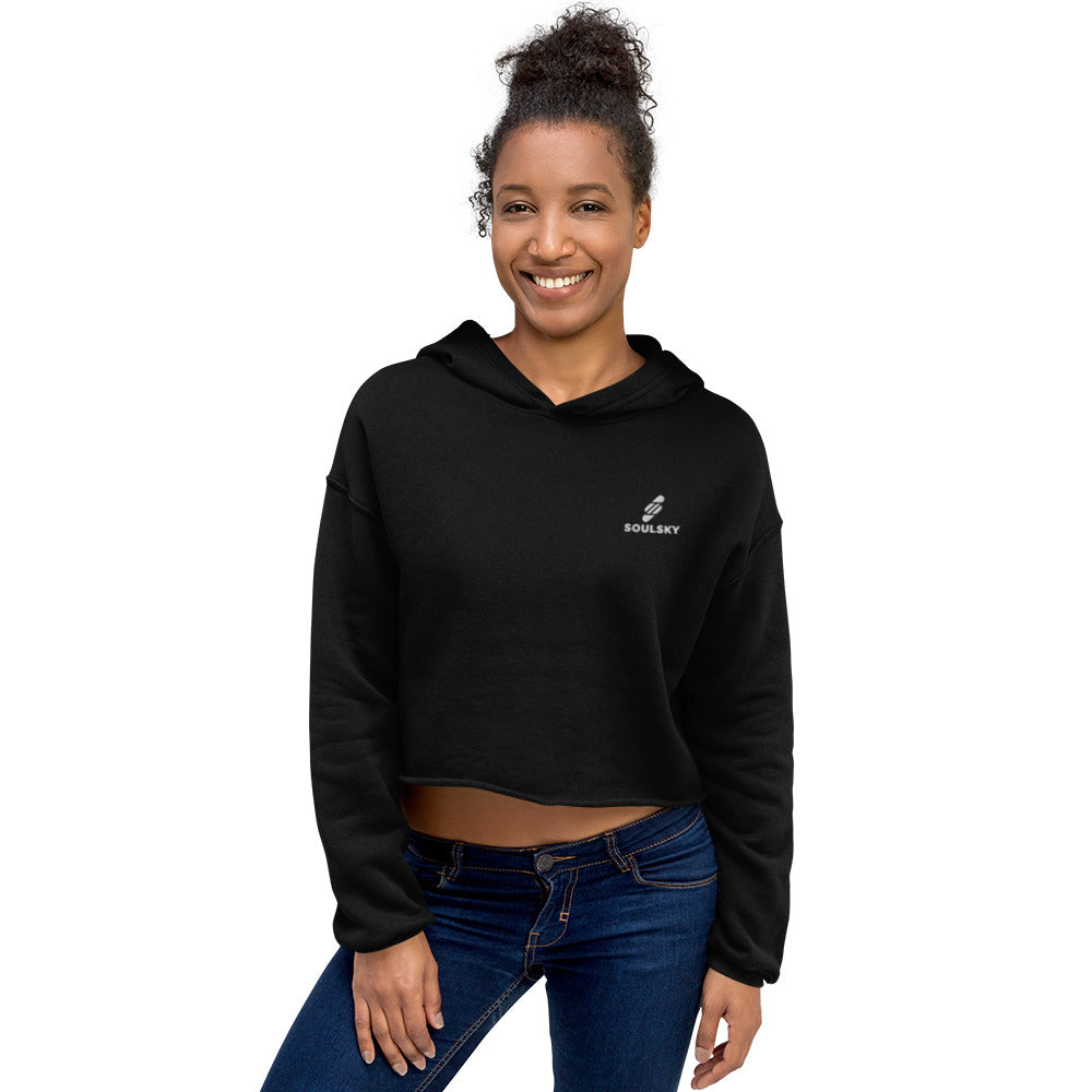 SOULSKY Logo Cropped Hoodie (Black)
