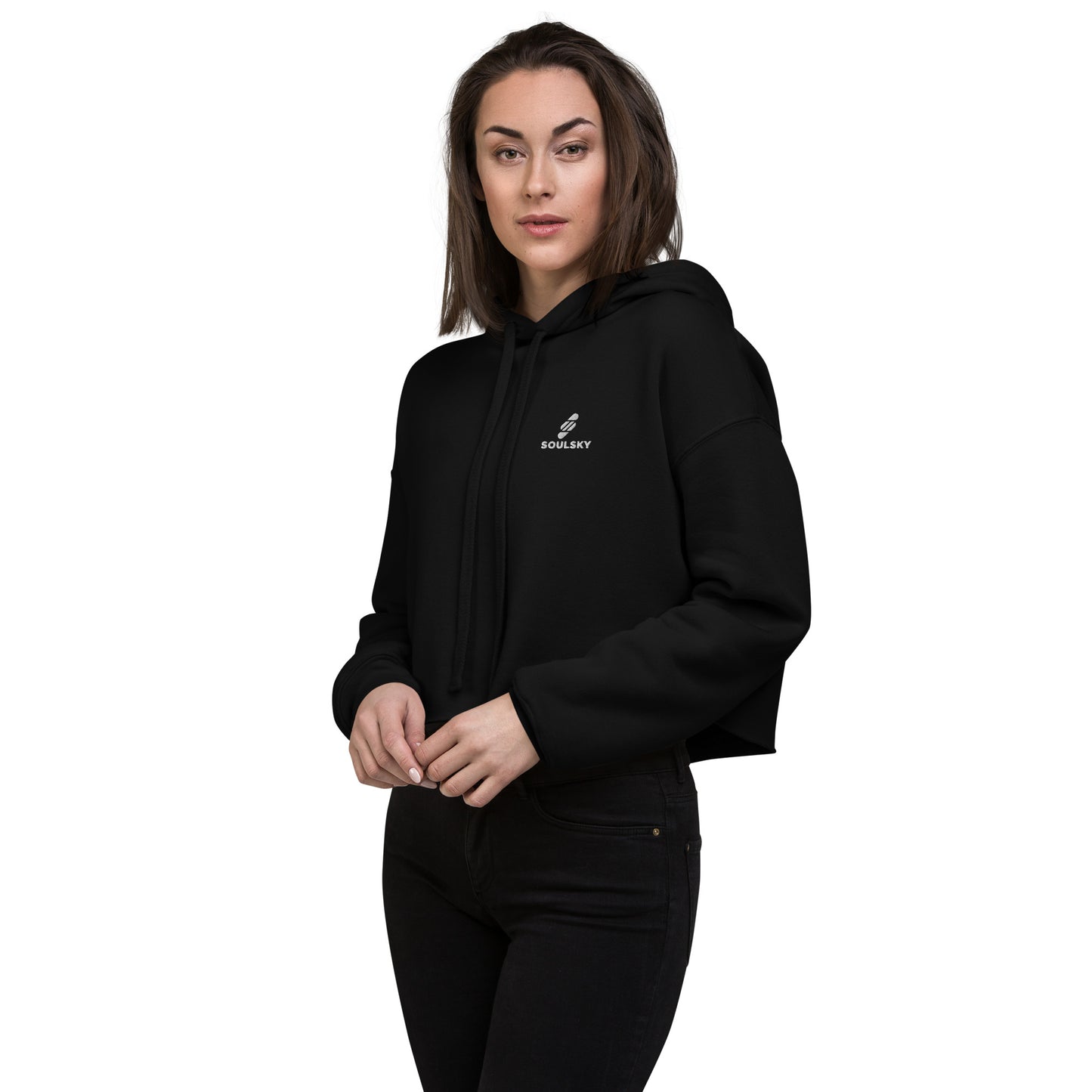 SOULSKY Logo Cropped Hoodie (Black)