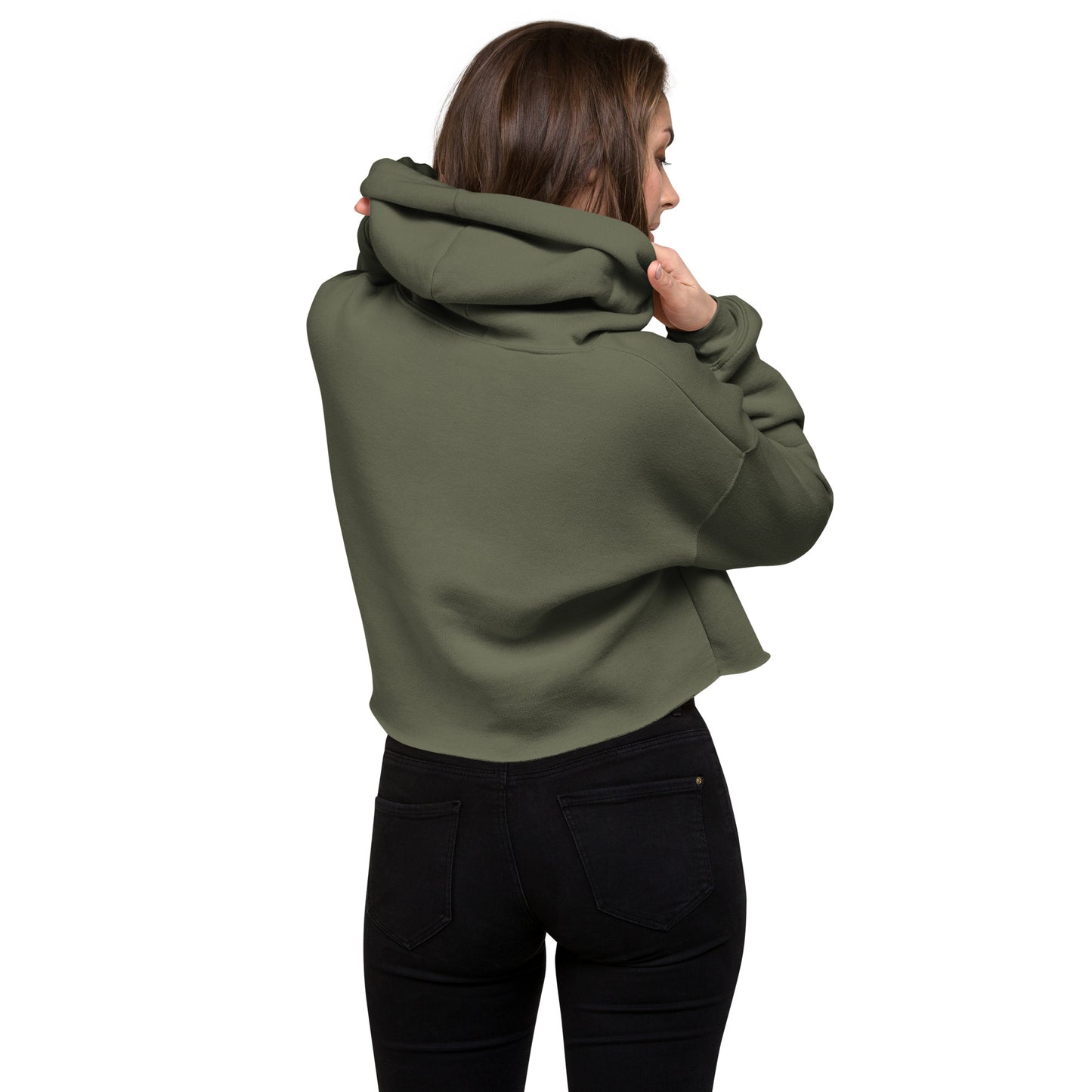 SOULSKY Logo Cropped Hoodie (Military Green)