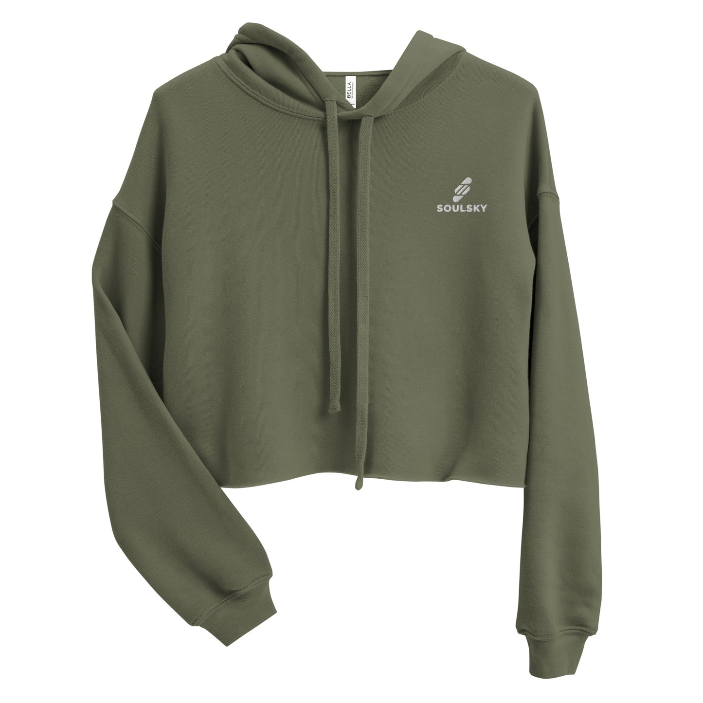 SOULSKY Logo Cropped Hoodie (Military Green)