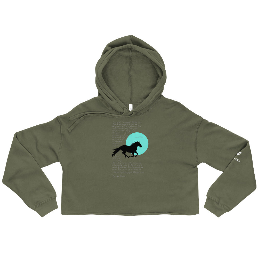 SIGUE A TU CORAZON (Listen to your Heart) Cropped Hoodie (Military Green)