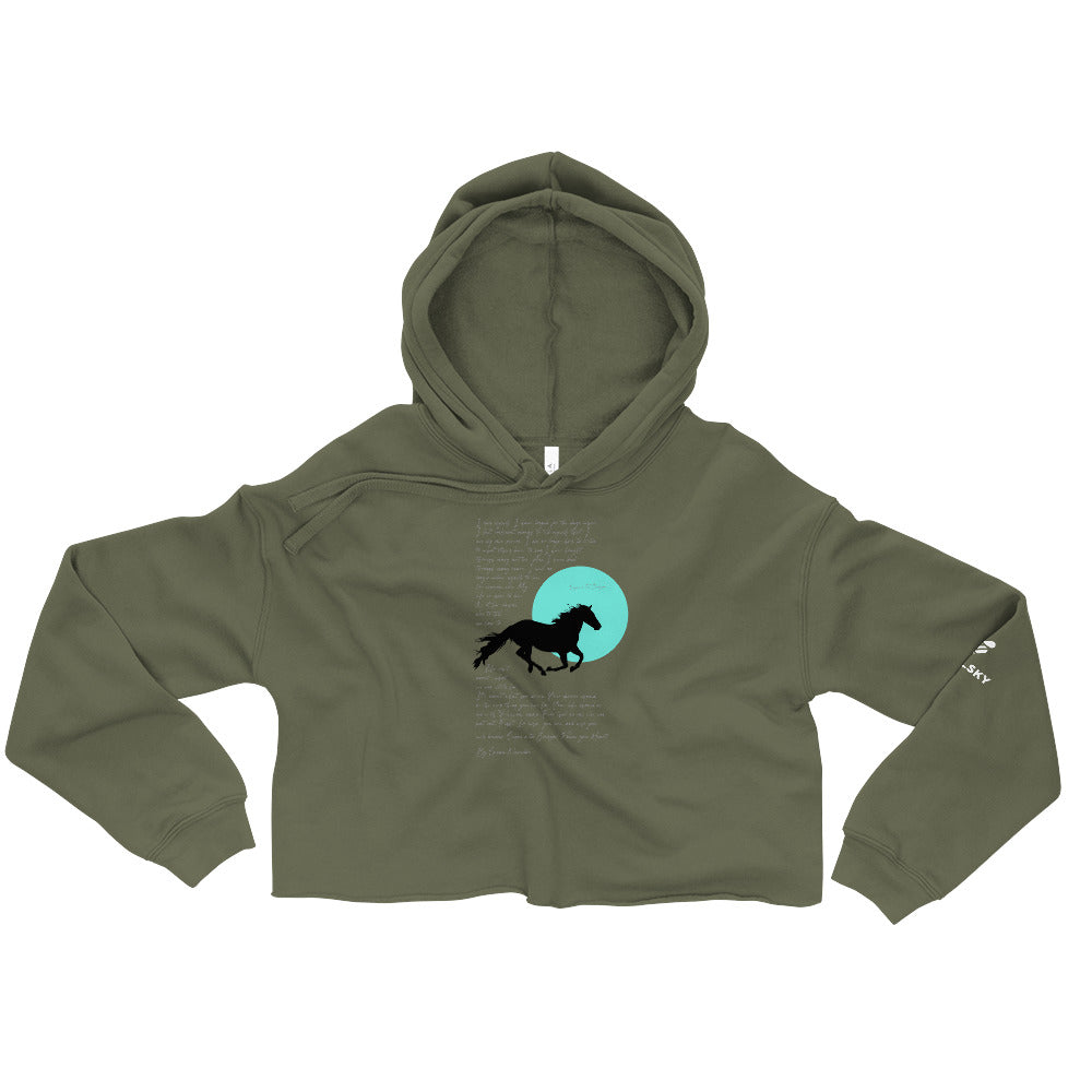 SIGUE A TU CORAZON (Listen to your Heart) Cropped Hoodie (Military Green)
