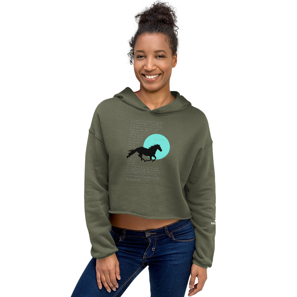 SIGUE A TU CORAZON (Listen to your Heart) Cropped Hoodie (Military Green)