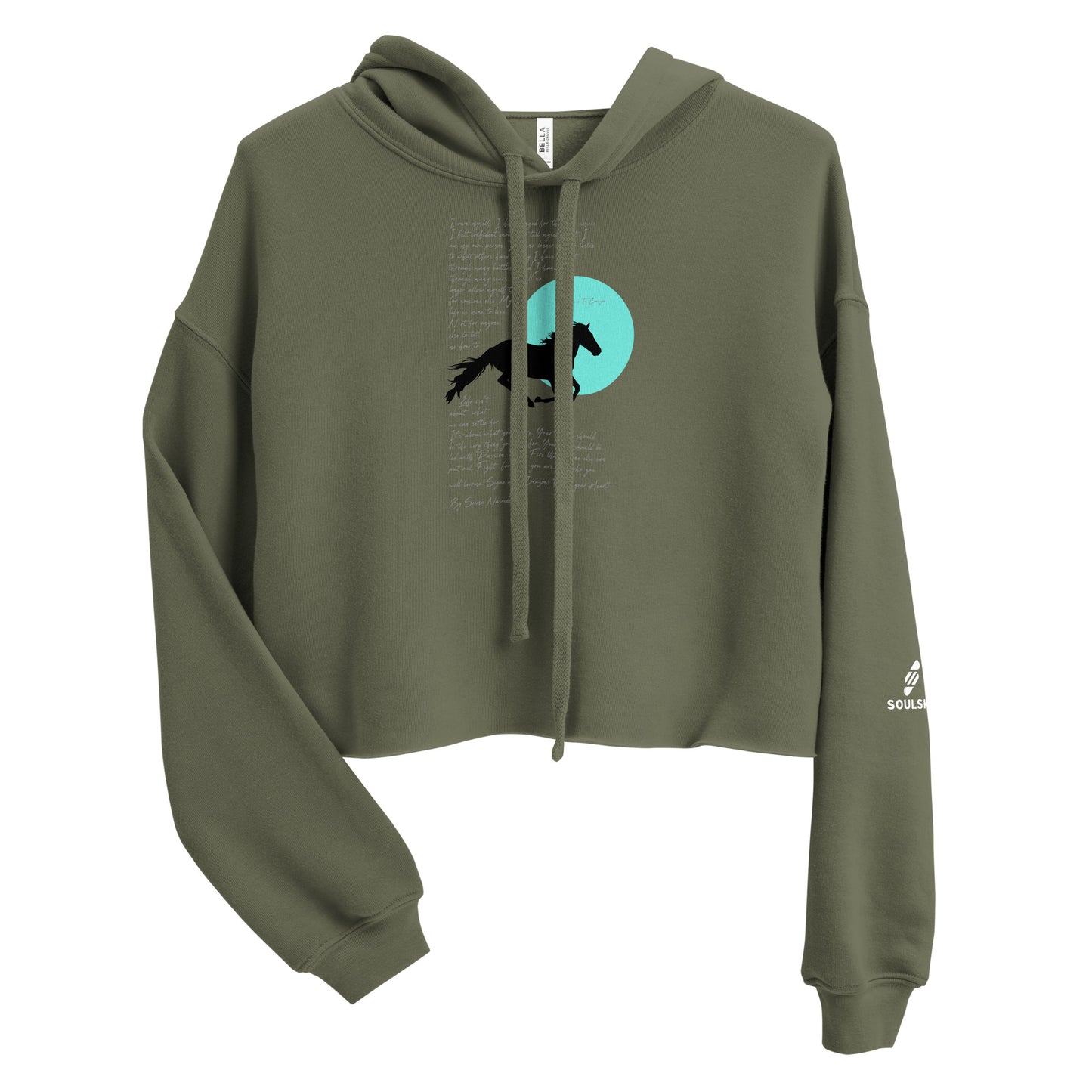 SIGUE A TU CORAZON (Listen to your Heart) Cropped Hoodie (Military Green)