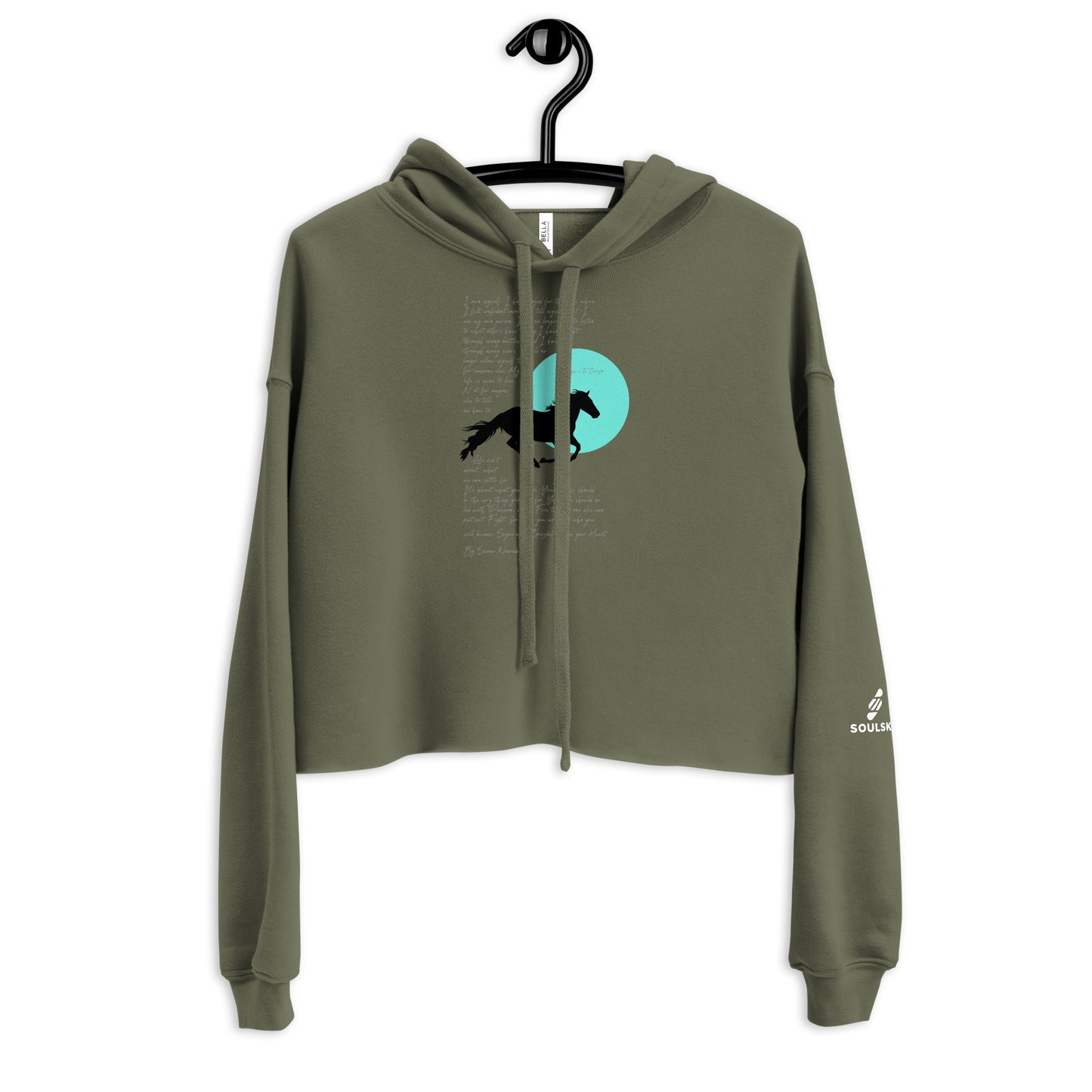 SIGUE A TU CORAZON (Listen to your Heart) Cropped Hoodie (Military Green)