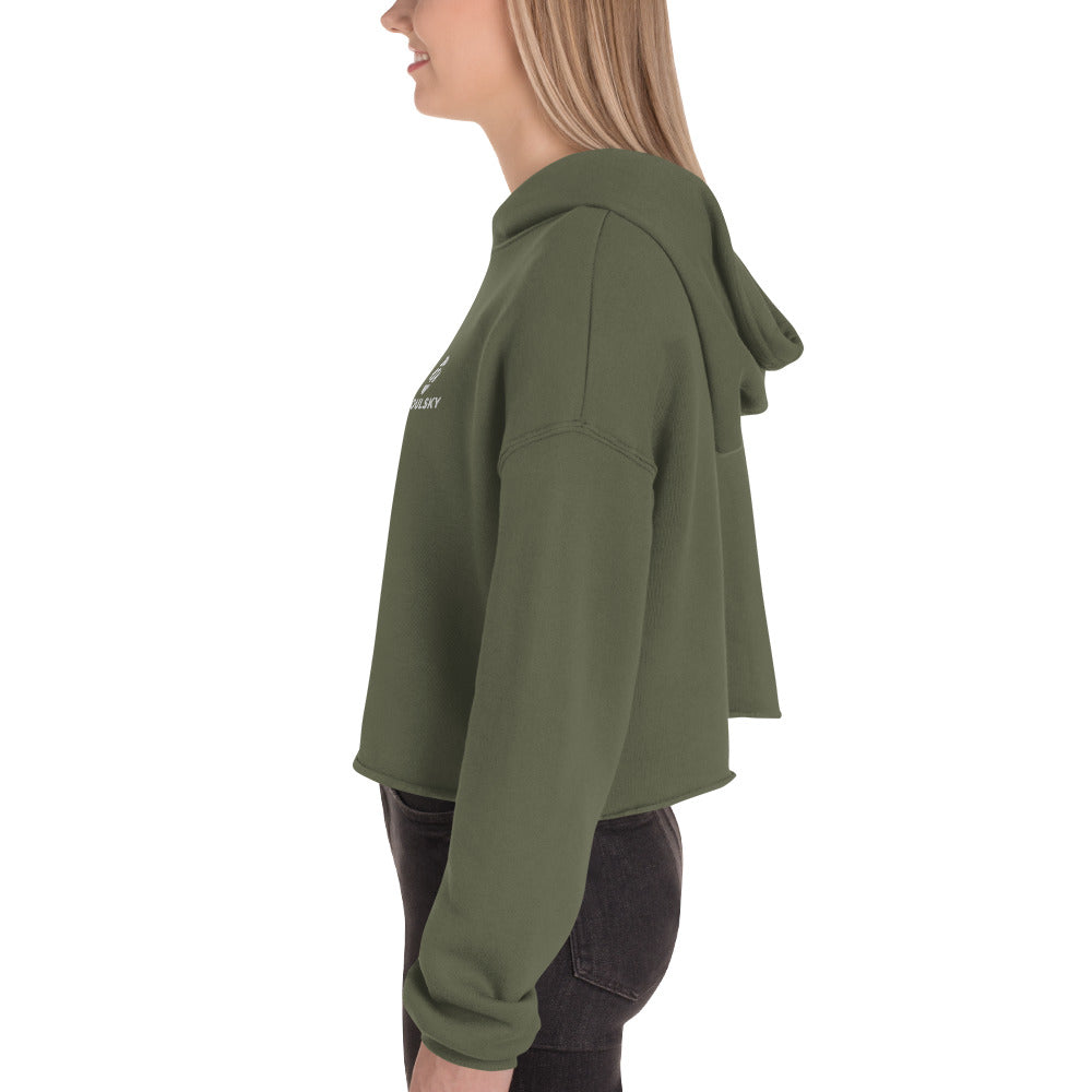 SOULSKY Logo Cropped Hoodie (Military Green)