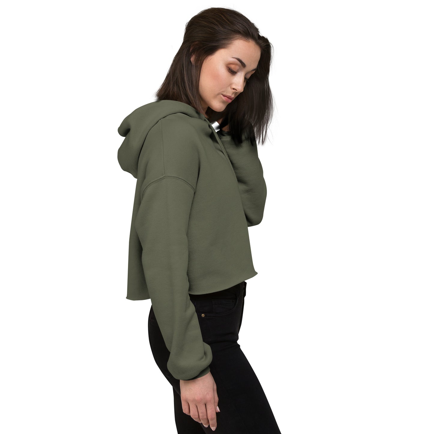 SOULSKY Logo Cropped Hoodie (Military Green)