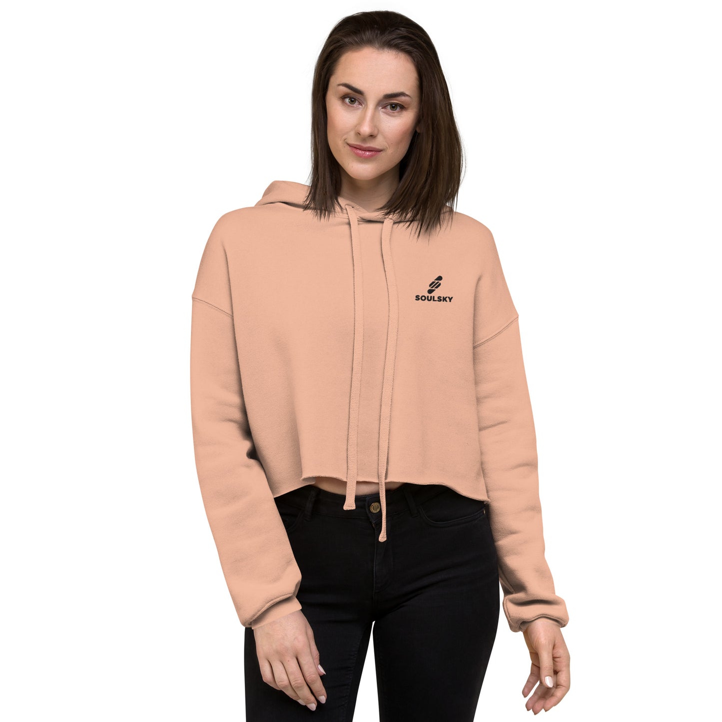 SOULSKY Logo Cropped Hoodie (Peach)