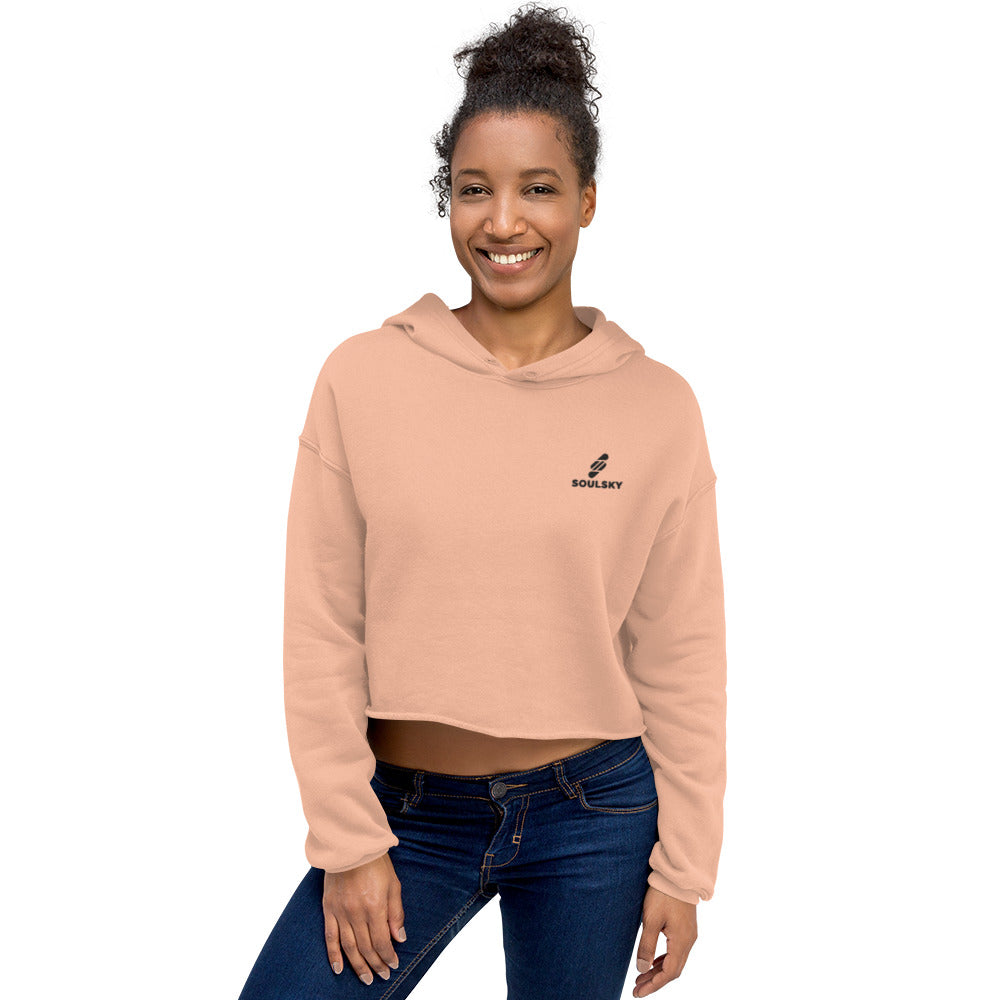 SOULSKY Logo Cropped Hoodie (Peach)