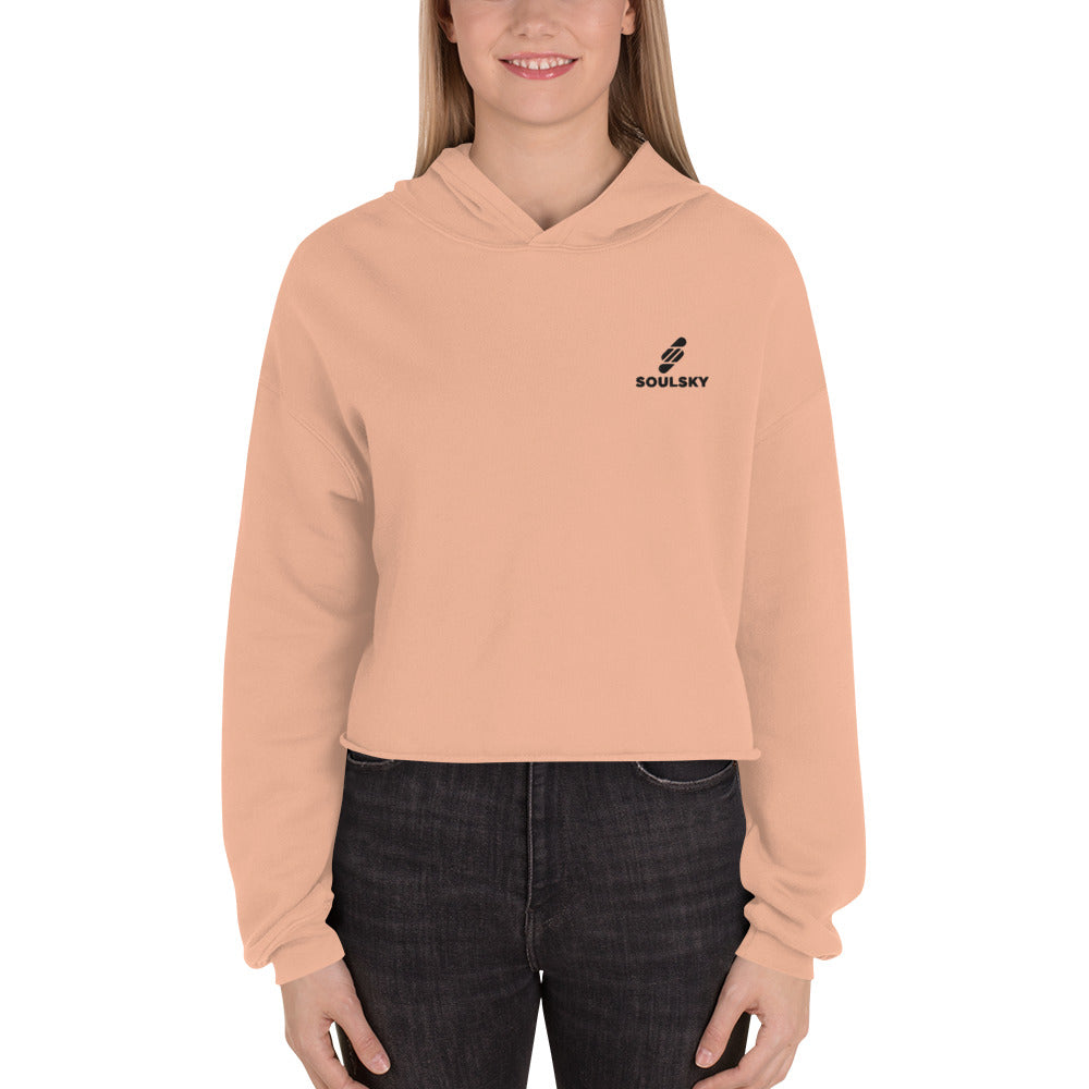 SOULSKY Logo Cropped Hoodie (Peach)