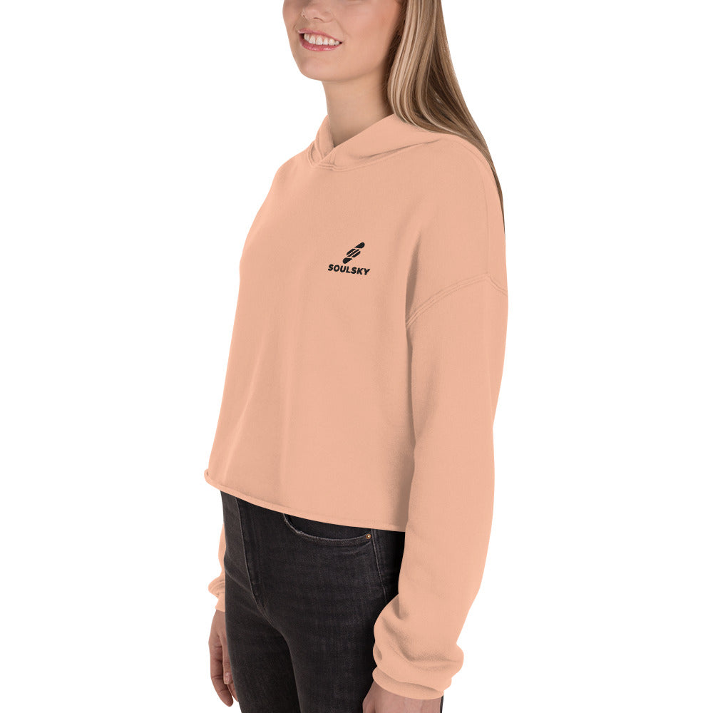 SOULSKY Logo Cropped Hoodie (Peach)