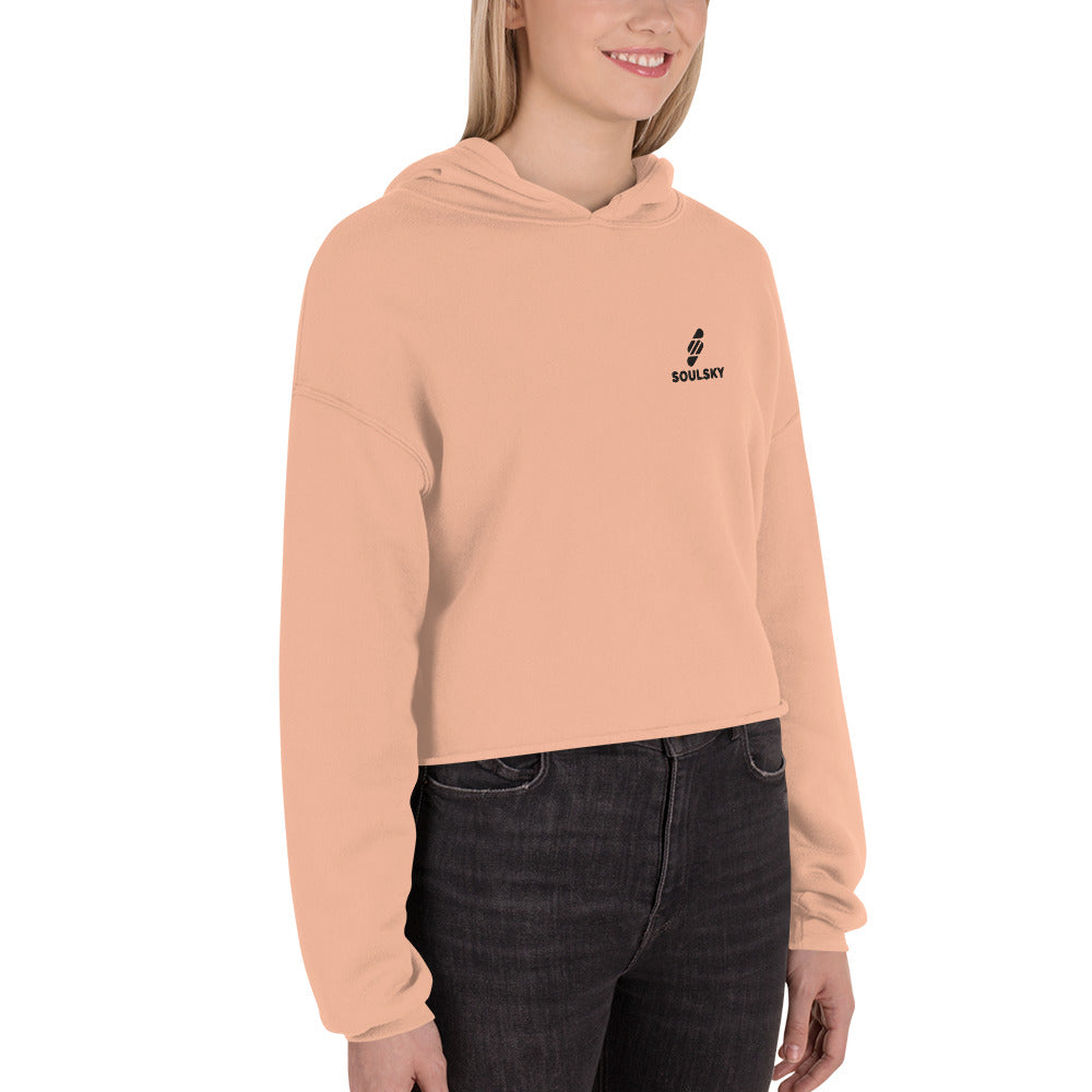 SOULSKY Logo Cropped Hoodie (Peach)