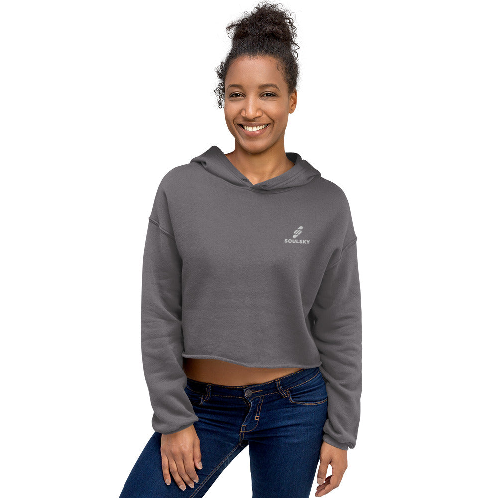 SOULSKY Logo Cropped Hoodie (Storm Gray)