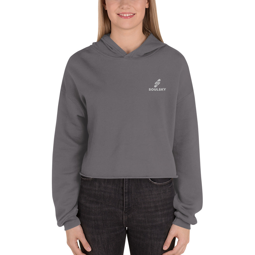 SOULSKY Logo Cropped Hoodie (Storm Gray)