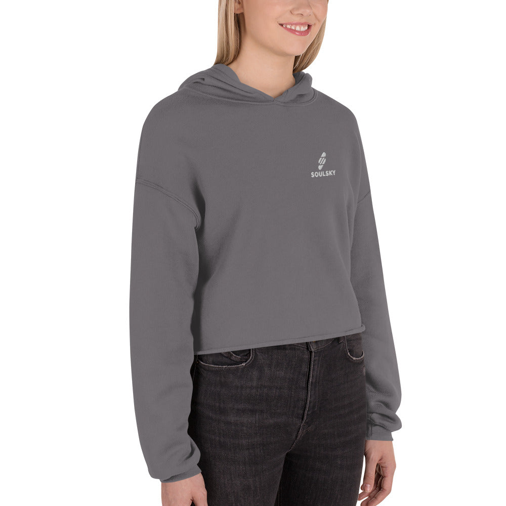 SOULSKY Logo Cropped Hoodie (Storm Gray)