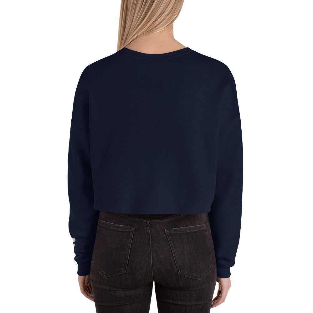 SOULSKY Logo Cropped Sweatshirt - Navy Blue