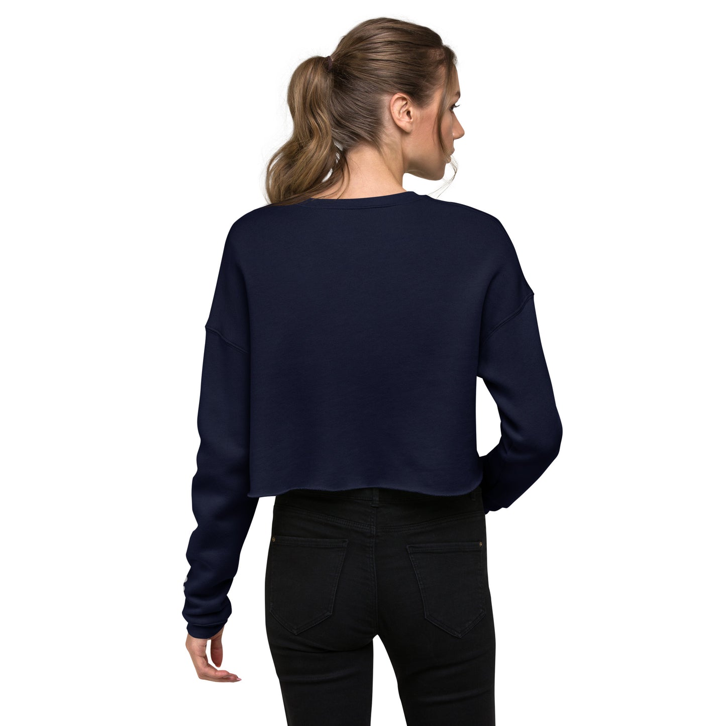 SOULSKY Logo Cropped Sweatshirt - Navy Blue