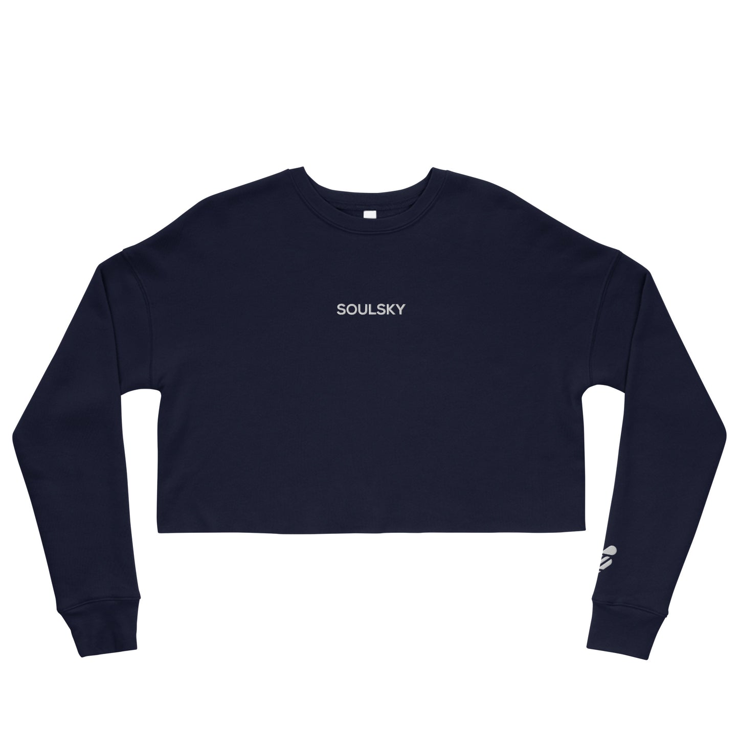 SOULSKY Logo Cropped Sweatshirt - Navy Blue