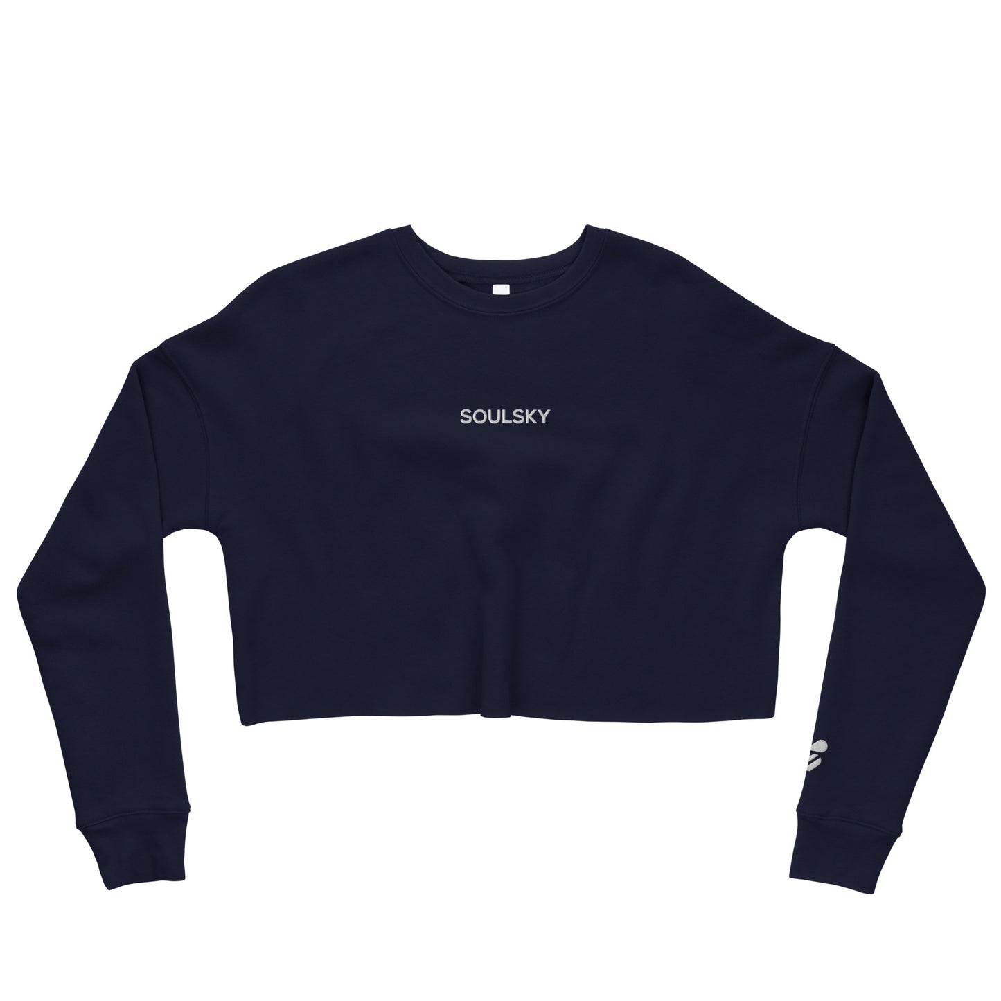 SOULSKY Logo Cropped Sweatshirt - Navy Blue